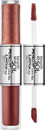 Touch In Sol Metallist Liquid Foil Двойная жидкая помада для губ, 2.5мл, №4 Zaza00001313 Touch In Sol Metallist Liquid Foil Двойная жидкая помада для губ, 2.5мл, №4 Zaza00001313Инновационная жидкая двойная помада, перед которой сложно устоять. Матовая основа с одной стороны и мерцающие частицы с другой придают губам соблазнительное сияние. Основа с приглушенным металлическим пигментом и увлажняющий глитер создадут желанный металлический финиш. Легкая кремовая текстура, модные, дерзкие оттенки, разработаны по специальной технологии, которая обеспечивает супер стойкость цвета. НЕ СОДЕРЖИТ: парабены, сульфаты, фталаты.
