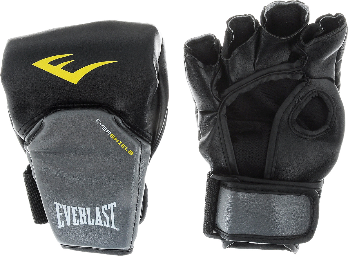 Перчатки для единоборств Everlast Competition Style MMA, цвет: черный, серый, желтый. Размер L/XLAIRWHEEL M3-162.8 Перчатки для единоборств Everlast Competition Style MMA, цвет: черный, серый, желтый. Размер L/XLAIRWHEEL M3-162.8Everlast Competition Style MMA - это перчатки, в полной мере отвечающие специфическим требованиям, предъявляемым к спортивному снаряжению MMA. Благодаря особенностям технологии Evershield обеспечивается непревзойденная защита и комфорт тыльной стороны кисти — наиболее проблемной и травмируемой зоне. Ударная поверхность сделана немного изогнутой, что также позволяет максимально защитить костяшки в ударной зоне. Перчатки изготовлены из искусственной кожи класса премиум, которая прочнее и надежнее натуральной и довольно приятная на ощупь.