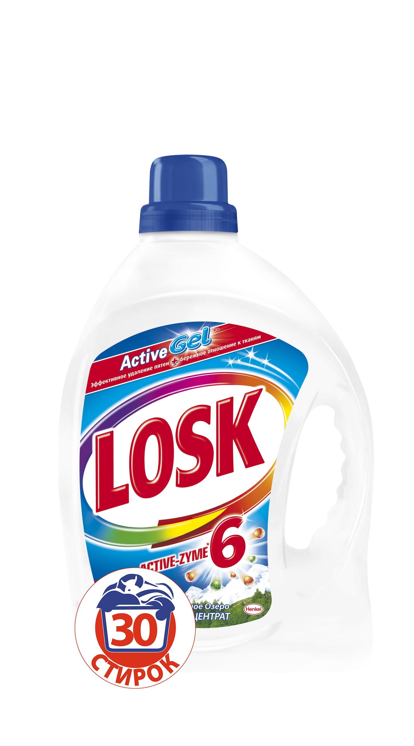 Гель для стирки Losk Горное Озеро Гель 2,19 л106-026 Гель для стирки Losk Горное Озеро Гель 2,19 л106-026Для чистоты белого и светлого белья. И комфортного использования!Благодаря сильной формуле и консистенции геля LOSK Горное Озеро блестяще удаляет пятна, а удобная упаковка облегчает применение средства. Концентрированная формула геля LOSK Active-Zyme6 Горное озеро потребуется в два раза меньше чем порошка, что позволит отстирать в 2 раза больше белья. Так, 1,46 л геля = 3 кг порошка, 2,19 л геля = 4,5 кг порошка.Благодаря жидкой консистенции гель легко растворяется в воде и мгновенно воздействует на сложные пятна, а входящие в состав геля 6 энзимов, эффективно справляются с различными видами загрязнений, удаляя их.Современная упаковка геля LOSK обеспечивает функциональность, удобство хранения и транспортировки. Состав: 5-15% анионные ПАВ; Товар сертифицирован.