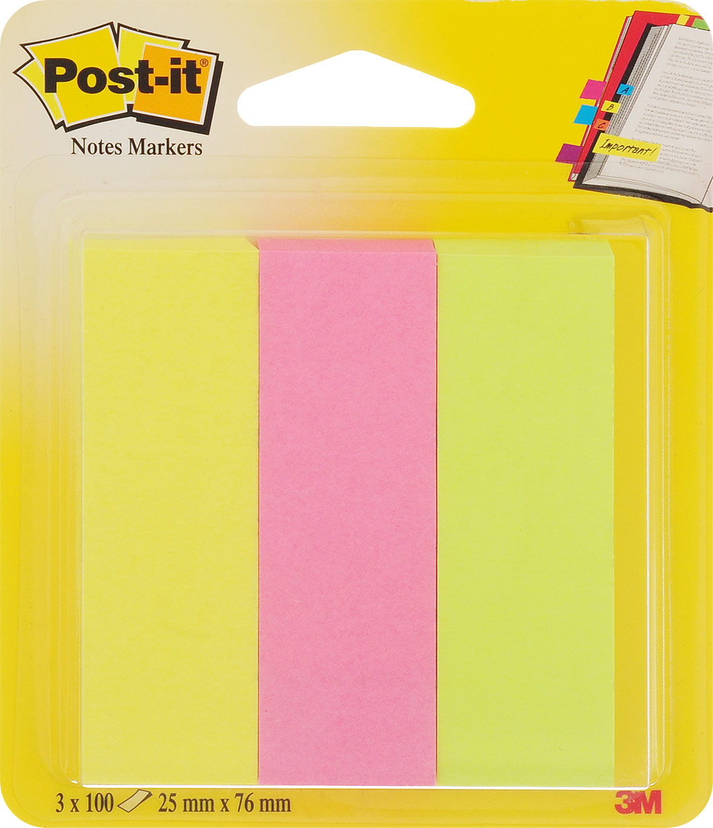 Post-it Закладки самоклеящиеся цвет желтый розовый салатовый 300 шт2010440 Post-it Закладки самоклеящиеся цвет желтый розовый салатовый 300 шт2010440Закладки самоклеящиеся Post-it представлены в трех цветах. Помогают ориентироваться в книгах, учебниках, тетрадях. Хорошо впитывают чернила - можно делать отметки. Не оставляют грязных клейких следов на странице. Закладки экологичны для окружающей среды, так как изготовлены из вторично переработанной бумаги.В упаковке 300 штук.