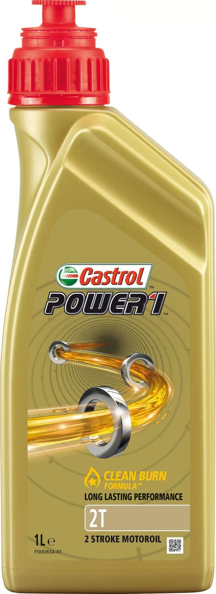 Моторное масло Power 1 2T, 1 лS03301004 Моторное масло Power 1 2T, 1 лS03301004Castrol Power 1 2T – высококачественное моторное масло для двухтактных двигателей.Уникальная композиция масла, полностью сгорающая с топливом, особенно подходит для двухтактной техники,рассчитанной на длительную эксплуатацию с максимальной эффективностью.ПрименениеCastrol Power 1 2T превышает требования стандартов JASO FD и ISO-L-EGD.Рекомендуется для всех моделей 2-тактных мотоциклов и скутеров.Преимущества- Предотвращает образование нагара, поддерживая чистоту деталей двигателя.- Защищает от схватывания пары трения, особенно в нагруженных режимах работы мотора.- Обеспечивает быстрый и лёгкий холодный пуск.- Гарантируется низкий уровень образования выхлопных газов.СпецификацииAPI TCISO-L-EGDJASO FD