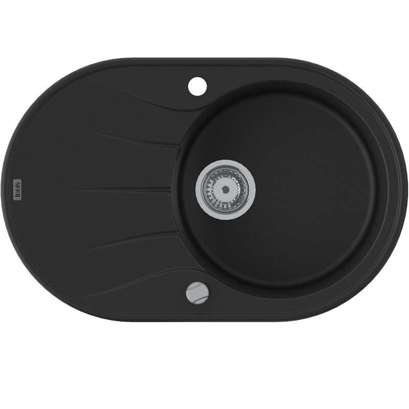 Мойка Iddis Kitchen G, Granucryl, цвет: черный, 77 х 50 см. K11B771i875284_зеленый Мойка Iddis Kitchen G, Granucryl, цвет: черный, 77 х 50 см. K11B771i875284_зеленыйМойки для кухни Iddis производятся из особого материала Granucryl: 80% натуральной гранитной крошки производства Германии, 20% акриловой смолы. Благодаря этому, он имеет высокую устойчивость к физическим и механическим воздействиям, стойкость к воздействию средств бытовой химии и перепадам температур во время эксплуатации - свойства, необходимые для комфортного и надежного использования мойки на современной кухне.Термостойкость. Granucryl выдерживает температуру до 280С, что позволяет хозяйкам ставить на мойку даже раскаленную посуду во время приготовления пищи. Стойкость цвета. Однородность материала Granucryl и высокотемпературная пигментация гранитной крошки обеспечивает первозданную яркость цвета мойки в течение всего периода эксплуатации. Пигментация происходит во вращающихсяпечах при температуре до 600 градусов. Каждая частица гранита химически связывается с пигментом, получая свой неповторимый цвет. При этом цвет никогда не выцветает и не может быть удален с поверхности мойки.Практичность.Мелкие царапины, образующиеся при использовании, не видны на мойках IDDIS благодаря однородной структуре и пигментации гранитной крошки материала Granucryl. Гигиеничность.Состав материала Granucryl препятствует размножению бактерий на поверхности моек, что гарантирует их безопасность в условиях повышенной влажности кухни. Гигиеничность материала Granucryl подтверждена немецким институтом гигиены.Мойки Granucryl имеют полный комплект для установки: шаблон для выреза отверстия в столешнице, крепления, автоматический выпуск с переливом и плоский сифон с возможностью подключения посудомоечной или стиральной машины. Наличие готовых отверстий под смеситель и кнопку донного клапана позволяет быстро и легко установить эти изделия на мойку.Мойки Granucryl, благодаря составу материала, а также толщине 10 мм, поглощают шум воды. Гарантия на мойки Granucryl торговой марки Iddis составляет 10 лет.Мойки Granucryl торговой марки Iddis производятся согласно европейскому стандарту EN 13310:2003, что обеспечивает высокое качество продукции.Глубина чаши: 210 мм, диаметр чаши: 410 мм.