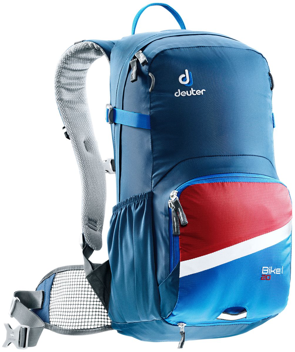 Рюкзак Deuter Bike I 20, цвет: синий, 20 л95429-924 Рюкзак Deuter Bike I 20, цвет: синий, 20 л95429-924Deuter представляет новый велорюкзак в классическом дизайне, который выглядит как предок этого рюкзака 25 летней давности. Но при этом новый Bike I выполнен по современным технологиями и с использованием лучших материалов. Рюкзак отлично подойдет для однодневных поездок на природе или в городе. Особенности: - съемный держатель для шлема;- чехол от дождя на молнии;- удобные плечевые лямки с мягкими краями Soft-Edge;- съемный, складывающийся дождевик;- компрессионные ремни;- большой карман на молнии с органайзером и карабином для ключей и отделениями для мобильного телефона, бумажника, инструментов и т.д.;- легкодоступное отделение на молнии для смартфона или карты на задней стороне;- эластичные боковые карманы;- большие 3M отражающие полосы на переднем кармане;- светоотражающая петля для габаритного фонарика;- отделение для влажной одежды;- совместимость с питьевой системой. Вес: 880 г.Объем: 20 л.Размеры: 50 x 25 x 21 см. Материал: Duratex Bright / Ripstop-Polytex.