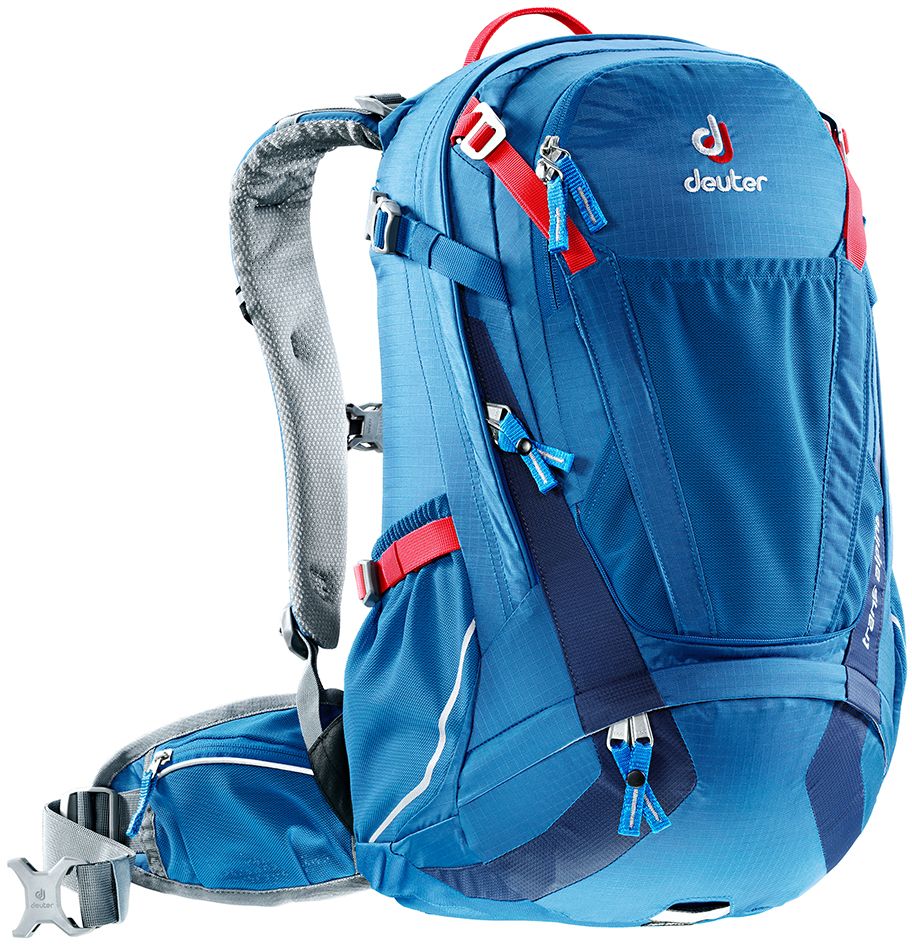 Рюкзак Deuter Trans Alpine 24, цвет: синий, 24 л95940-905 Рюкзак Deuter Trans Alpine 24, цвет: синий, 24 л95940-905Deuter полностью переработал модель Trans Alpine. Один из самых популярных рюкзаков стал стройнее, современнее и еще универсальнее. Теперь есть сетка на фронтальной части рюкзака, которую можно использовать не только для крепления шлема, но и для вещей. Есть легкодоступный карман для телефона. Большая молния открывает легкий доступ в основное отделение. Особенности: - легкодоступное отделение на молнии сзади для смартфона или карт;- прекрасная вентиляция, компактность и идеальная подгонка к спине - все эти качества, обеспеченные системой Airstripes и многочисленными регулировками;- плотная, точная посадка, благодаря объединению набедренных крыльев пояса, прикрепленных к обивке с Auto Compress System и Pull-Forward регулировками;- три основные зоны с разными материалами - мягкие материалы на лямках, воздушные - на спинке и гладкие - на набедренном поясе;- разделяемое основное отделение;- съемный чехол от дождя с кармашком для фонарика и со светоотражающими элементами;- удобные плечевые лямки с мягкими краями;- широкие вентилируемые набедренные крылья пояса с сетчатыми карманами на молниях;- ремни регулировки нагрузки;- универсальный, эластичный карман для шлема, куртки и т.д.;- передний карман на большой молнии с органайзером и внутренним отделением для ценных вещей;- компрессионные ремни;- 3M отражатели со всех сторон;- петля для воздушного насоса;- светлая подкладка позволяет легко разглядеть любую мелочь;- эластичные боковые карманы;- светоотражающая петля для габаритного фонарика;- совместимость с питьевой системой;- SOS лейбл.Вес: 1150 г.Объем: 24 л.Размеры: 50 x 24 x 20 см.Материал: Deuter-Ripstop 210/Macro Lite 21.
