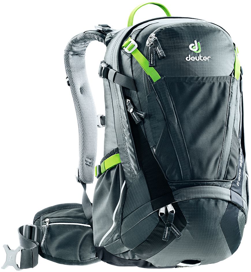 Рюкзак Deuter Trans Alpine 24, цвет: серый, 24 л3205017_4701 Рюкзак Deuter Trans Alpine 24, цвет: серый, 24 л3205017_4701Deuter полностью переработал модель Trans Alpine. Один из самых популярных рюкзаков стал стройнее, современнее и еще универсальнее. Теперь есть сетка на фронтальной части рюкзака, которую можно использовать не только для крепления шлема, но и для вещей. Есть легкодоступный карман для телефона. Большая молния открывает легкий доступ в основное отделение. Особенности: - легкодоступное отделение на молнии сзади для смартфона или карт;- прекрасная вентиляция, компактность и идеальная подгонка к спине - все эти качества, обеспеченные системой Airstripes и многочисленными регулировками;- плотная, точная посадка, благодаря объединению набедренных крыльев пояса, прикрепленных к обивке с Auto Compress System и Pull-Forward регулировками;- три основные зоны с разными материалами - мягкие материалы на лямках, воздушные - на спинке и гладкие - на набедренном поясе;- разделяемое основное отделение;- съемный чехол от дождя с кармашком для фонарика и со светоотражающими элементами;- удобные плечевые лямки с мягкими краями;- широкие вентилируемые набедренные крылья пояса с сетчатыми карманами на молниях;- ремни регулировки нагрузки;- универсальный, эластичный карман для шлема, куртки и т.д.;- передний карман на большой молнии с органайзером и внутренним отделением для ценных вещей;- компрессионные ремни;- 3M отражатели со всех сторон;- петля для воздушного насоса;- светлая подкладка позволяет легко разглядеть любую мелочь;- эластичные боковые карманы;- светоотражающая петля для габаритного фонарика;- совместимость с питьевой системой;- SOS лейбл.Вес: 1150 г.Объем: 24 л.Размеры: 50 x 24 x 20 см.Материал: Deuter-Ripstop 210/Macro Lite 21.