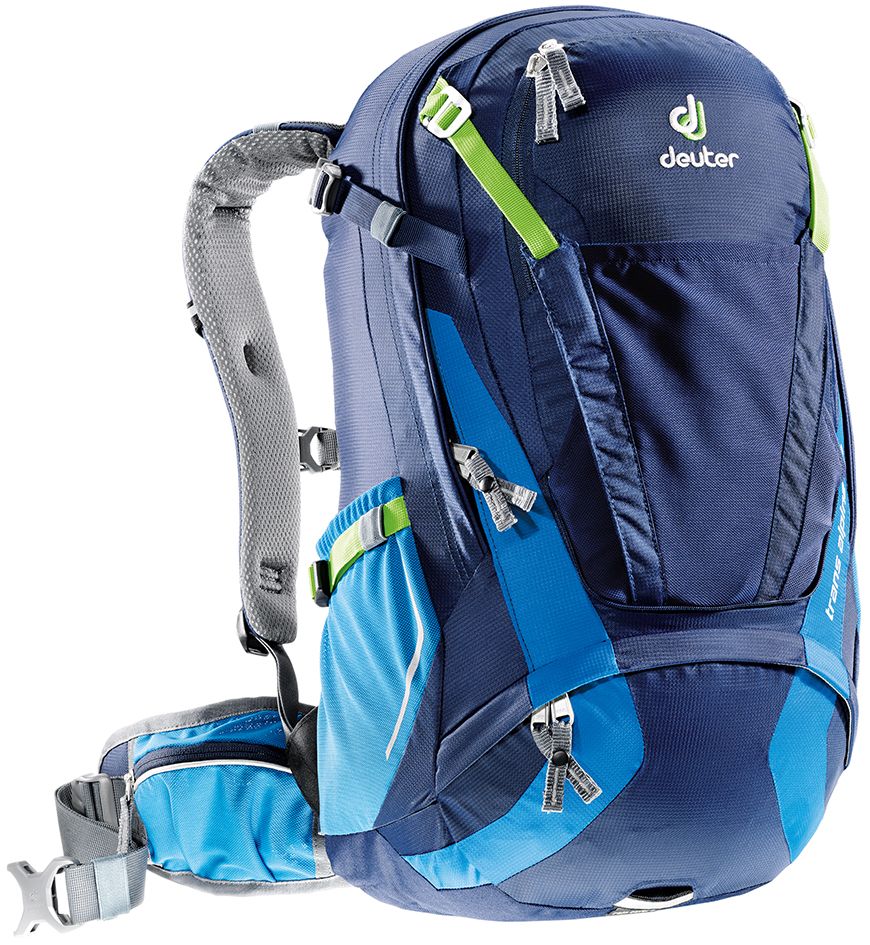 Рюкзак Deuter Trans Alpine 30, цвет: синий, темно-синий, 30 л3205217_3366 Рюкзак Deuter Trans Alpine 30, цвет: синий, темно-синий, 30 л3205217_3366Deuter полностью переработал модель Trans Alpine. Один из самых популярных рюкзаков стал стройнее, современнее и еще универсальнее. Теперь есть сетка на фронтальной части рюкзака, которую можно использовать не только для крепления шлема, но и для вещей. Есть легкодоступный карман для телефона. Большая молния открывает легкий доступ в основное отделение. Особенности: - легкодоступное отделение на молнии сзади для смартфона или карт;- прекрасная вентиляция, компактность и идеальная подгонка к спине - все эти качества, обеспеченные системой Airstripes и многочисленными регулировками;- плотная, точная посадка, благодаря объединению набедренных крыльев пояса, прикрепленных к обивке с Auto Compress System и Pull-Forward регулировками; - три основные зоны с разными материалами - мягкие материалы на лямках, воздушные - на спинке и гладкие - на набедренном поясе; - разделяемое основное отделение; - съемный чехол от дождя с кармашком для фонарика и со светоотражающими элементами; - удобные плечевые лямки с мягкими краями; - широкие вентилируемые набедренные крылья пояса с сетчатыми карманами на молнии; - ремни регулировки нагрузки; - универсальный, эластичный карман для шлема, куртки и т.д.; - передний карман на большой молнии с органайзером и внутренним отделением для ценных вещей; - компрессионные ремни;- 3M отражатели со всех сторон;- петля для воздушного насоса;- светлая подкладка позволяет легко разглядеть любую мелочь;- эластичные боковые карманы;- светоотражающая петля для габаритного фонарика; - совместимость с питьевой системой; - SOS лейбл; Вес: 1250 г.Объем: 30 л.Размеры: 54 x 28 x 24 см.Материал: Deuter-Ripstop 210/Macro Lite 210.