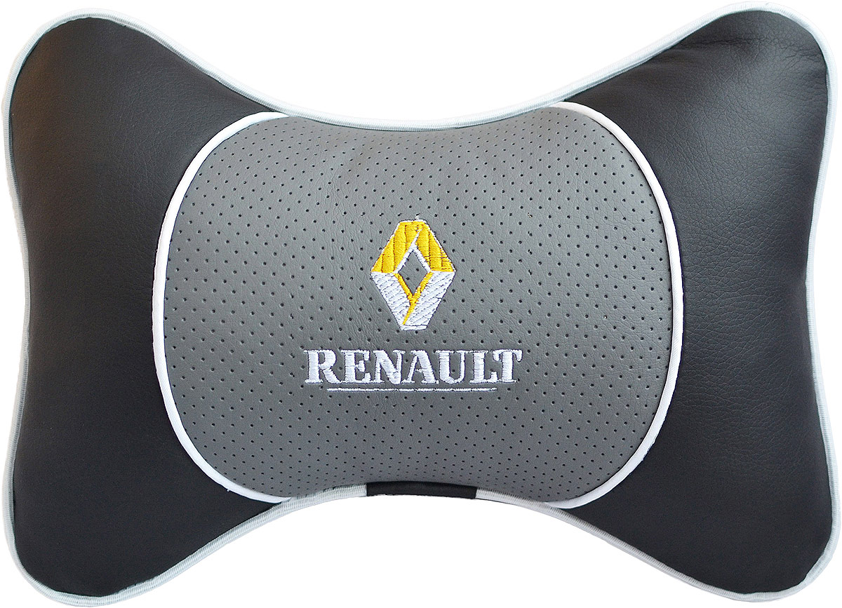Подушка на подголовник Auto Premium Renault, цвет: серый. 3755021 395 598 Подушка на подголовник Auto Premium Renault, цвет: серый. 3755021 395 598Подушка на подголовник Люкс выполнена из черной гладкой экокожи, вставка из серой перфорированной экокожи имеет обрамление мягким кантом. Для нанесения вышивки используются высококачественные итальянские нитки. Подушка на подголовник - это прежде всего лучший способ создать комфорт для шеи и головы во время пребывания в автомобильном кресле. Такая подушка будет удобна как водителю, так и пассажиру. При производстве используются высококачественные, износостойкие материалы и гипоаллергенные наполнители.