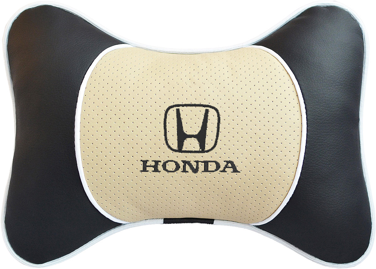 Подушка на подголовник Auto Premium Honda, цвет: бежевый. 3758137490 Подушка на подголовник Auto Premium Honda, цвет: бежевый. 3758137490Подушка на подголовник Люкс выполнена из черной гладкой экокожи, вставка из бежевой перфорированной экокожи имеет обрамление мягким кантом. Для нанесения вышивки используются высококачественные итальянские нитки. Подушка на подголовник - это прежде всего лучший способ создать комфорт для шеи и головы во время пребывания в автомобильном кресле. Такая подушка будет удобна как водителю, так и пассажиру. При производстве используются высококачественные, износостойкие материалы и гипоаллергенные наполнители.