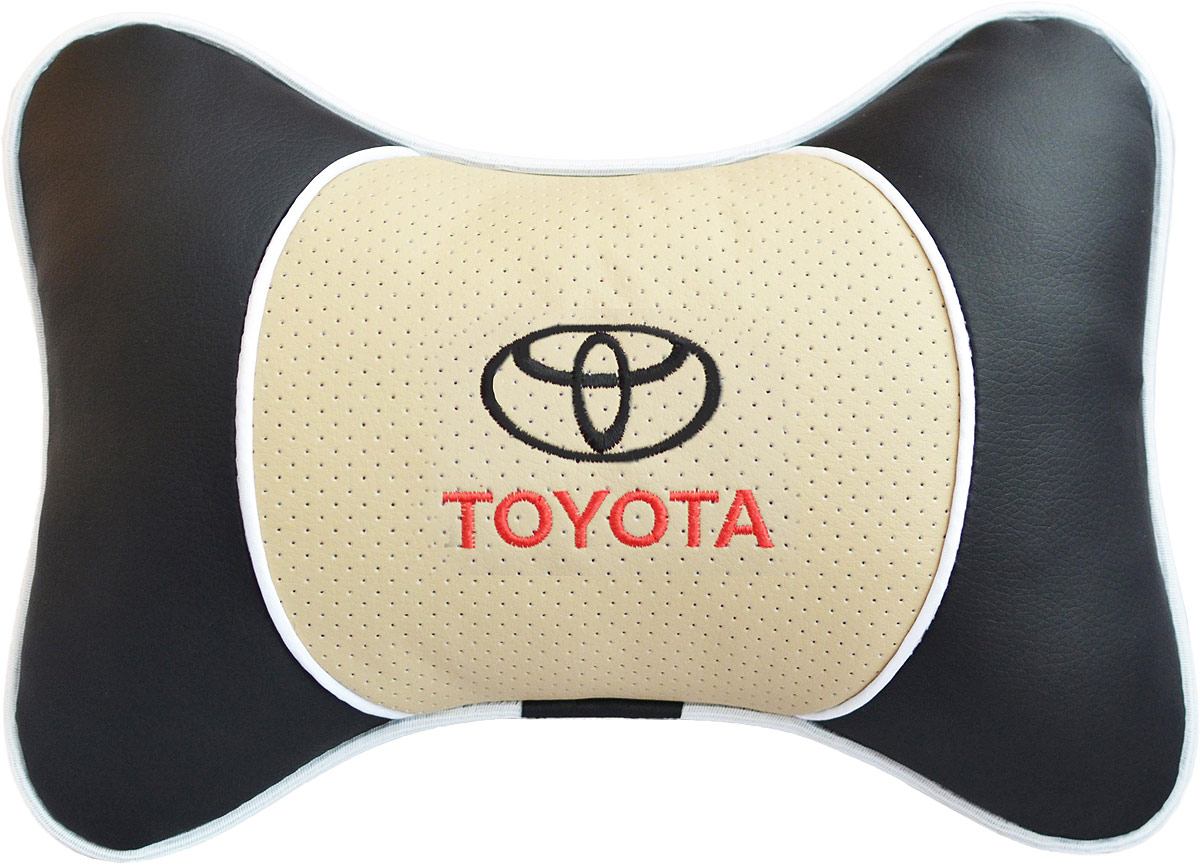 Подушка на подголовник Auto Premium Toyota, цвет: бежевый. 37589Ветерок 2ГФ Подушка на подголовник Auto Premium Toyota, цвет: бежевый. 37589Ветерок 2ГФПодушка на подголовник Люкс выполнена из черной гладкой экокожи, вставка из бежевой перфорированной экокожи имеет обрамление мягким кантом. Для нанесения вышивки используются высококачественные итальянские нитки. Подушка на подголовник - это прежде всего лучший способ создать комфорт для шеи и головы во время пребывания в автомобильном кресле. Такая подушка будет удобна как водителю, так и пассажиру. При производстве используются высококачественные, износостойкие материалы и гипоаллергенные наполнители.