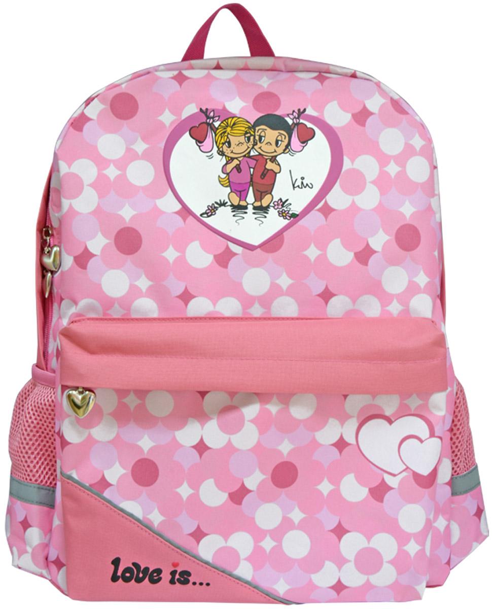Action! Рюкзак Love is… цвет розовый72523WD Action! Рюкзак Love is… цвет розовый72523WDРюкзачок Action! Love is… оптимально подойдет вашей юной моднице для прогулок, занятий в кружке или спортивной секции. Он имеет стильный дизайн, компактный размер и легкий вес. Улучшенная спинка с выпуклыми рельефными вставками выполнена для комфортного ношения на спине Рюкзак имеет одно основное отделение на молнии. На лицевой стороне имеется карман на молнии ,размером 25х18х3.5 см. Карман имеет горизонтальную светоотражающую полоску. По бокам рюкзака имеются два кармана из сетки. Уплотненные задние лямки регулируются снизу и имеют светоотражающие полоски безопасности. Удобная тканевая ручка в виде петельки помогает носить аксессуар в руке или размещать на вешалке. Порадуйте свою малышку таким замечательным подарком!