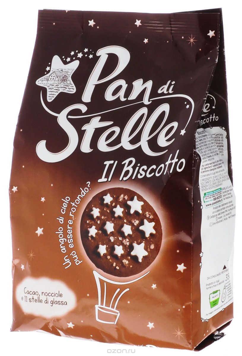 Mulino Bianco Pan di Stelle печенье песочное, 350 г0120710 Mulino Bianco Pan di Stelle печенье песочное, 350 г0120710Mulino Bianco Pan di Stelle - удивительно вкусное, натуральное рассыпчатое шоколадное печенье, приготовленное на основе итальянского домашнего рецепта. Отлично подойдет в качестве десерта на каждый день.