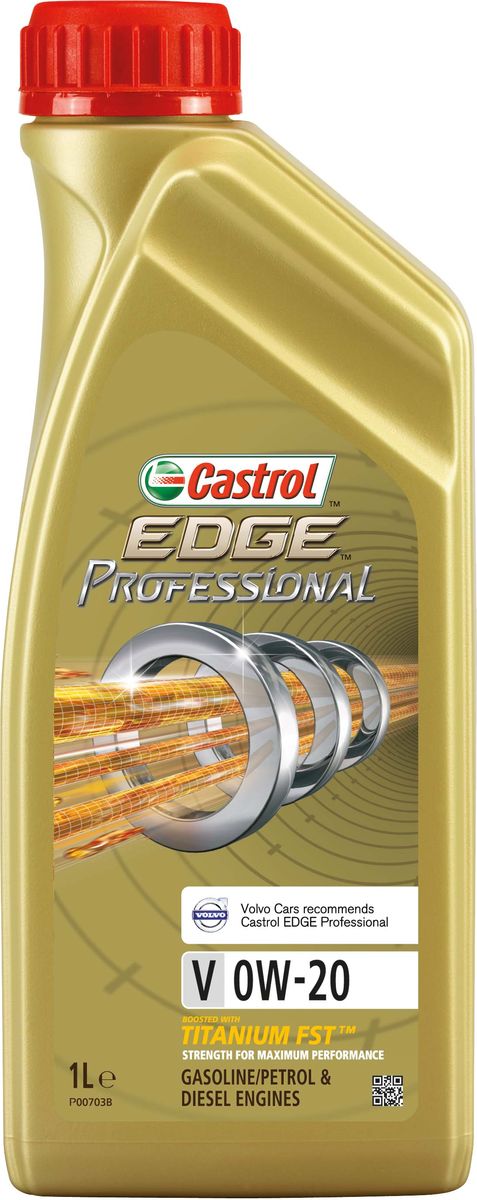 Моторное масло Castrol EdgeProfessional V 0W-20, 1 лS03301004 Моторное масло Castrol EdgeProfessional V 0W-20, 1 лS03301004ОписаниеПолностью синтетическое моторное масло Castrol EDGE Professional произведено сиспользованием новейшей технологии TITANIUM FST™.Технология TITANIUM FST™ на физическом уровне меняет поведение масла Castrol EDGEPROFESSIONAL в условиях экстремальных нагрузок.Основой технологии TITANIUM FST™ являются полимерные металлоорганические соединения,содержащие титан. Таким образом, титан становится компонентом масла и работает в унисон стехнологией усиленной масляной плёнки Fluid Strength Technology (FST™), которая былавнедрена в 2011 году. Испытания подтвердили, что TITANIUM FST™ в 2 раза увеличиваетпрочность масляной плёнки, предотвращая её разрыв и снижая трение для максимальнойпроизводительности двигателя.Используя опыт сотрудничества с автопроизводителями, мы применили такую же технологию,которая ранее использовалась только при производстве масла для конвейерной заливки.Моторное масло Castrol EDGE Professional прошло многоуровневую микрофильтрацию. Контролькачества осуществляется с использованием новой технологии оптического измерения частицCastrol – Optical Particle Measurement System (OPMS).Castrol EDGE Professional - первое в мире масло, сертифицированное как CO2- нейтральное всоответствии с мировыми стандартами.ПрименениеCastrol EDGE Professional V 0W-20 предназначено для использования в бензиновых двигателяхавтомобилей, в которых производитель агрегата предписывает применять моторные масла,одобренные согласно спецификации Volvo VCC RBS0-2AE в классе вязкости SAE 0W-20.Volvo cars рекомендует моторные масла Castrol EDGE Professional.ПреимуществаCastrol EDGE Professional V 0W-20 обеспечивает надёжную и максимально эффективную работусовременных высокотехнологичных двигателей, которые работают в условиях ужесточённыхдопусков производителей техники, требующих использования маловязких масел.Castrol EDGE Professional V 0W-20:- поддерживает максимальную эффективность работы двигателя, как в краткосрочномпериоде времени, так и на длительный срок службы;- подавляет образование отложений, способствуя повышению скорости реакции двигателяна нажатие педали акселератора;- поддерживает максимальную мощность двигателя в течении длительного времени, даже вусловиях интенсивной эксплуатации;- обеспечивает непревзойдённый уровень защиты мотора в разных условиях движения ишироком диапазоне температур;- показывает высокий уровень экономии топлива;- обладает отличными низкотемпературными характеристиками.СпецификацииVolvo VCC RBS0-2AE