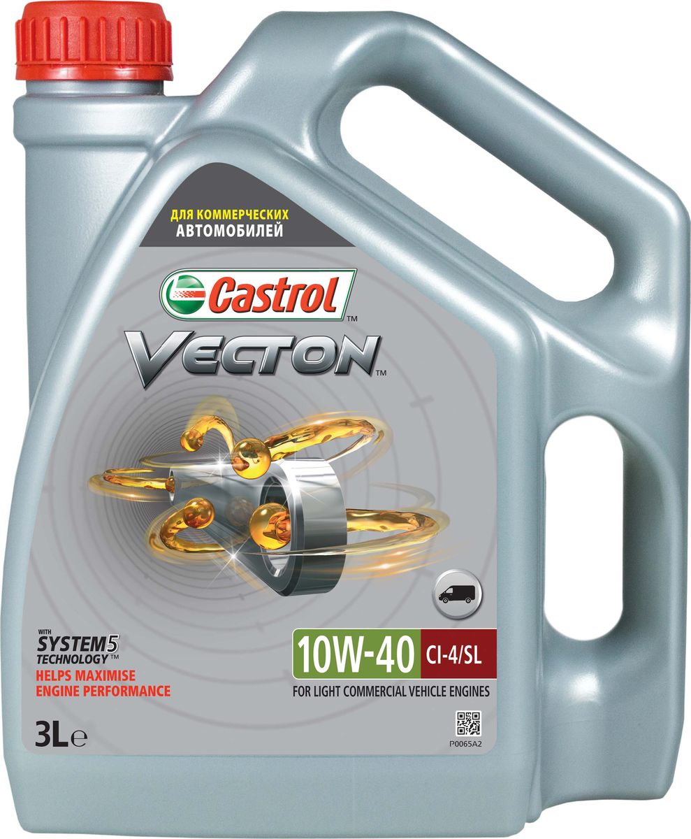 Моторное масло Castrol Vecton 10W-40, 3 лS03301004 Моторное масло Castrol Vecton 10W-40, 3 лS03301004ОписаниеCastrol Vecton 10W-40 – моторное масло с синтетическими компонентами для дизельныхдвигателей коммерческой техники европейских и американских производителей. Произведено сиспользованием уникальной технологии “System 5”TM, позволяющей достичь повышенияэффективности работы масла вплоть до 40%*.ПрименениеCastrol Vecton 10W-40 предназначено для дизельных двигателей грузовых автомобилей,автобусов, а также строительной, горной и сельскохозяйственной техники европейских иамериканских производителейПреимуществаСовременные двигатели работают в постоянно изменяющихся условиях, которые влияют наэффективность их работы. Castrol Vecton 10W-40 c технологией “System 5”TM адаптируется к этимизменениям, позволяя максимально реализовать следующие ключевые эксплуатационныехарактеристики:1 потребление топлива: противостоит повышению вязкости масла, сохраняя оптимальныйрасход горючего;2 расход масла: предотвращает образование отложений на поршне, снижая потреблениесмазочного материала;3 интервалы замены масла: эффективно нейтрализует загрязнения, способствуяувеличению интервалов между сервисным обслуживанием;4 защита деталей: защищает от износа и коррозии металлические пары трения, продлеваясрок службы компонентов двигателя;5 мощность: противодействует агломерации сажи, не допуская ухудшения эффективностиработы двигателя на протяжении всего срока между заменами масла.*согласно испытаниям Castrol Vecton 10W-40, проведенным в независимой лаборатории,превышение требований отраслевой спецификации API достигало 40% в таких тестах, какстойкость к окислению, отложения на поршне, диспергирование сажи, противоизносные свойства изащита от коррозии.СпецификацииACEA E7API CI-4/SLCummins CES 20.076, 20.077, 20.078CAT ECF-2Deutz DQC III-10Mack EO-M PlusMAN M 3275MB-Approval 228.3/229.1DAF HP-2RVI RLD-2Volvo VDS 3