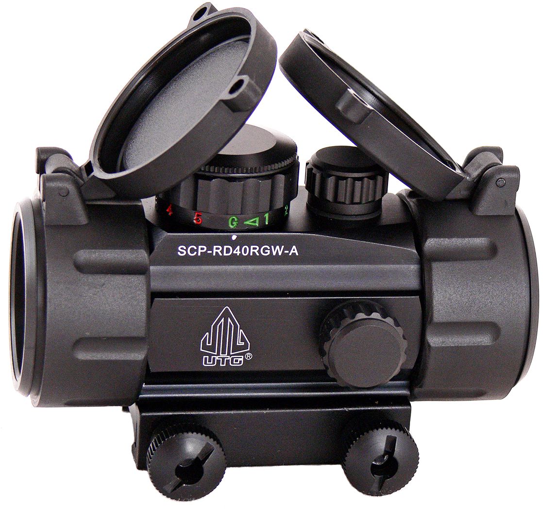 Прицел коллиматорный UTG Leapers New Gen 1x30 закрытыйSCP-RD40RGW-A Прицел коллиматорный UTG Leapers New Gen 1x30 закрытыйSCP-RD40RGW-AКоллиматор Leapers UTG New Gen 1x30 закрытый. Арт. SCP-RD40RGW-AКомпания Leapers, Inc. расположенная в штате Мичиган, производит и продает прицелы для спорта и охоты начиная с 1992 года. Продукция разработана в США и изготовлена под строгим контролем на производствах в США или в Азиатском регионе. Дилерская сеть компании включает в себя более 70 стран, где бренд Leapers (UTG) доказал, что он один из лучших по соотношению цена/качество и заслуживает доверия потребителя.Эта модель представляет собой небольшой коллиматорный прицел для установки на боевые модели карабинов и пистолетов, а также на охотничьи ружья, оснащенные планкой Weaver/Picatinny. Тип: закрытыйУвеличение (х): 1Прицельная марка: точкаПодсветкаприцельной марки: 2 цвета (красный/зеленый), 5 уровней яркостиДиаметр объектива: 30 ммДиаметр трубки прицела: 38 ммДлина прицела: 95 ммМатериал: высокопрочный авиационный алюминиевый сплавТип батареи: CR2032 3VКрепление: интегрированное небыстросъемное на Weaver/PicatinnyСовместимость с приборами ночного видения: нетСовместимость с увеличителем SCP-MF3WEQS: нетВес: 265 гВес с упаковкой: 370 гРазмер упаковки (ДхШхВ): 14х8х6 смГарантия: 1 годКомплектация:- коллиматорный прицел- батарея CR2032 3V- салфетка для протирки оптики- крышки (flip-up) на объектив и окуляр.