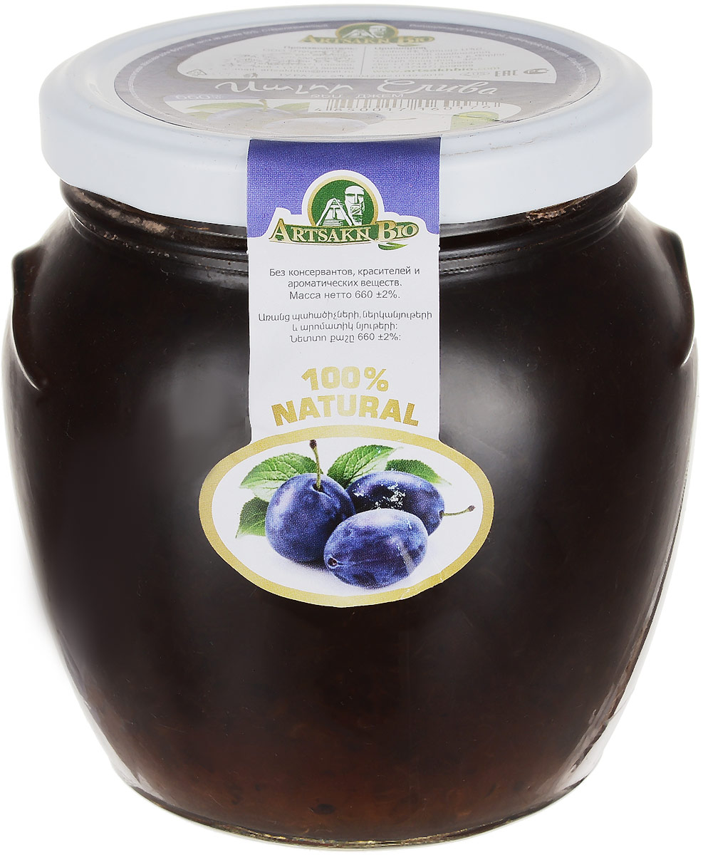 Artsakh Bio джем из сливы, 660 г0120710 Artsakh Bio джем из сливы, 660 г0120710Сливовый джем - это вкусное сладкое лакомство и настоящий кладезь витаминов. В химическом составе сливового джема содержатся витамины группы А, В, РР, Е, С, а также бета-каротин и холин. Кроме того, сливовый джем обогащен калием, фосфором, магнием, железом, натрием и кальцием.