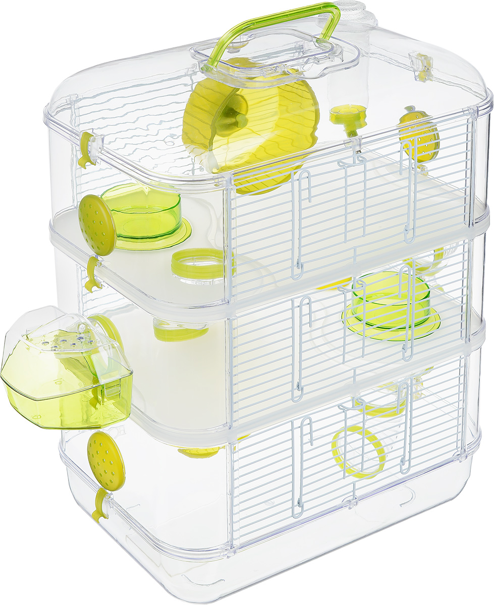 Клетка для грызунов Zolux Rody Trio, 3-ярусная, 40 х 26 х 53 см0120710 Клетка для грызунов Zolux Rody Trio, 3-ярусная, 40 х 26 х 53 см0120710Просторная клетка для грызунов Zolux Rody Trio будет служить домом и одновременно местом для экстремальных развлечений. Прозрачные стены и внутренние элементы клетки позволяют наблюдать за животным, где бы оно ни находилось. В комплект входят бутылочка 170 мл, 2 колеса, 2 кормушки, 1 внешнее гнездо, 4 плоских пробки, 7 согнутых труб, 10 соединителей. Также имеется инструкция по сборке на русском языке.Такая клетка станет уединенным личным пространством и уютным домиком для маленького грызуна.