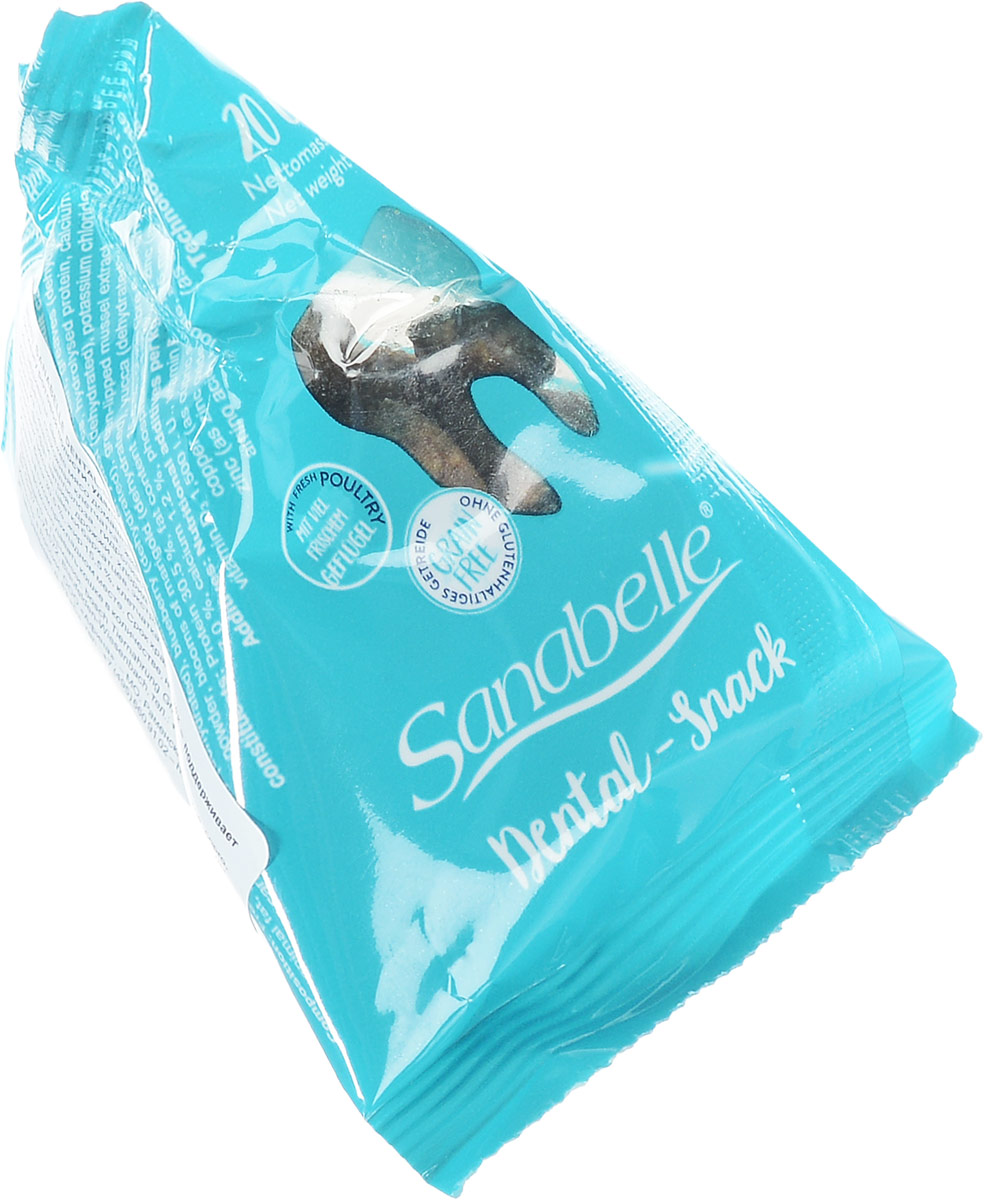 Лакомство для кошек Sanabelle Dental-Snack, для очищения поверхности зубов, 20 г0120710 Лакомство для кошек Sanabelle Dental-Snack, для очищения поверхности зубов, 20 г0120710Лакомство для кошек Sanabelle Dental-Snack оказывает очищающий эффект на поверхность зубов, положительно влияет на полезную микрофлору ротовой полости, тем самым эффективно препятствует возникновениюразличных заболеваний. Суточная норма - не более 5-7 крокет. Состав: мука из свежего мяса, маис, животный жир, ячмень, пшеничная мука, жировая клетчатка, печень, гидролизованное мясо, рыбная мука, кукурузный глютен, цельные яйца, льняное семя, мякоть свеклы (без сахара), дрожжи. Анализ состава: протеин - 30,5%, жир - 20%, клетчатка - 5,00%, зола - 5,50%.Товар сертифицирован.Уважаемые клиенты! Обращаем ваше внимание на возможные изменения в дизайне упаковки. Качественные характеристики товара остаются неизменными. Поставка осуществляется в зависимости от наличия на складе.