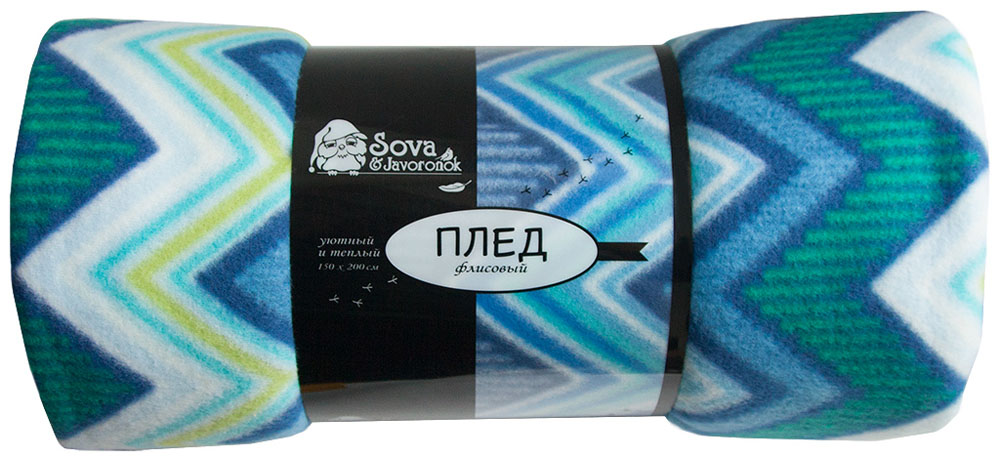 Плед Sova & Javoronok, флисовый, цвет: синий, 150 x 200 см. 6030116577ES-412 Плед Sova & Javoronok, флисовый, цвет: синий, 150 x 200 см. 6030116577ES-412Плед Sova & Javoronok - мягкий и приятный на ощупь, он станет неотъемлемой частью дома, а яркая расцветка будет радовать вас каждый день. Удобный, большой размер этого очаровательного пледа позволит вам использовать его и как одеяло, и как покрывало для кресла или софы. Плед сохраняет все свои свойства после многократных стирок. Характеристики: Состав: 100% полиэстер. Плотность: 170 г/м2.