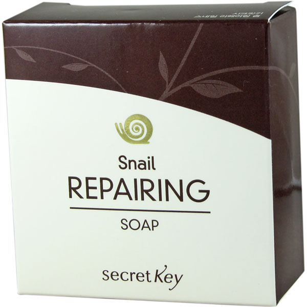 Secret Key Мыло восстанавливающее Snail+EGF Repairing Soap, 100 грFS-00897 Secret Key Мыло восстанавливающее Snail+EGF Repairing Soap, 100 грFS-00897Экстракт слизи виноградной улитки и EGF помогают избавиться коже от ощущения, что ей чего-то не хватает и возобновляют запас влаги. С этим средством вы легко можете скрыть свой настоящий возраст. Также это восстанавливающее мыло смоет частички омертвевшей кожи и сузит поры. Контролирует уровень влаги вашей нежной кожи. Мыло может быть использовано для борьбы с проблемами кожи так же, как и Cleanser.