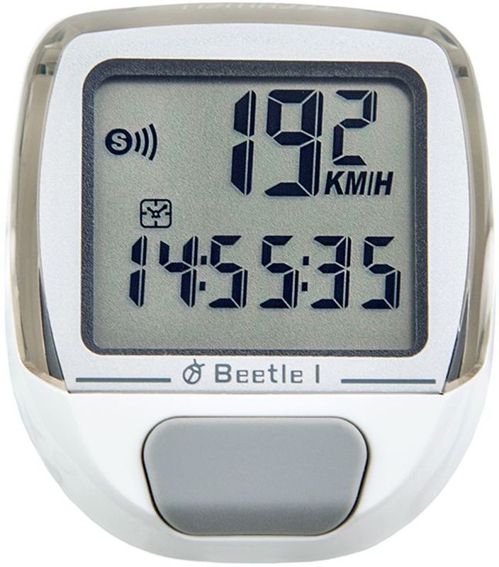 Велокомпьютер Echowell Beetle-1, проводной, 5 функций, цвет: серый95435-924 Велокомпьютер Echowell Beetle-1, проводной, 5 функций, цвет: серый95435-924Проводной велокомпьютер Echowell Beetle-1 с пятью функциями в стильном корпусе предназначен для использования при занятиях велоспортом, велотуризмом и просто катании на велосипеде. Это удобный и простой в использовании электронный прибор, предоставляющий велосипедисту всю необходимую информацию о поездке. Имеет отличную водо- и пылезащиту.Велокомпьютер состоит из двух частей соединенных проводом - дисплея, внешне похожего на электронные часы и датчика скорости. Дисплей крепится на руле с возможностью мгновенно отсоединить его, когда нет желания оставлять на велосипеде без присмотра или под дождем. Магнитный датчик скорости (геркон) крепится рядом с колесом.Велокомпьютер определяет скорость движения с точностью до десятых долей, дистанцию - с точностью до 10 метров. На дисплее функции поочередно сменяют друг друга. Все операции и настройки выполняются одной кнопкой.Функции: текущая скорость, средняя скорость, время, дистанция, одометр. Питание: от литиевой батарейки типа CR2032 (входит в комплект).