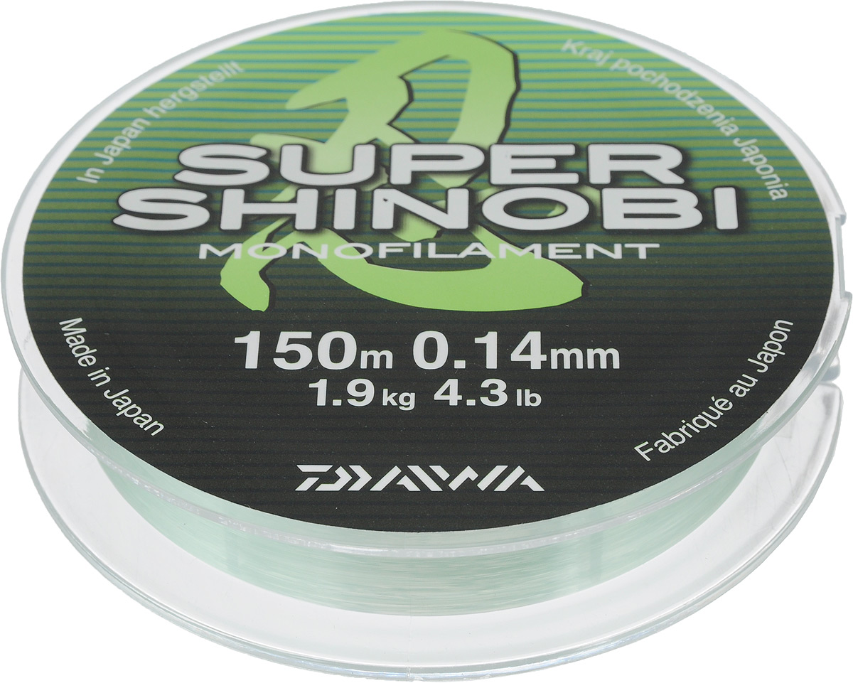 Леска Daiwa Super Shinobi, цвет: светло-зеленый, 150 м, 0,14 мм, 1,9 кг41475 Леска Daiwa Super Shinobi, цвет: светло-зеленый, 150 м, 0,14 мм, 1,9 кг41475Леска Daiwa Super Shinobi сплетенная из нитей обладает малым диаметром и круглым сечением, что обеспечивает превосходные характеристики абразивной устойчивости, а благодаря сверх гладкой поверхности забросы станут дальше и точнее. Специальное покрытиезначительно снижает трение и соответственно увеличивает дальность заброса.