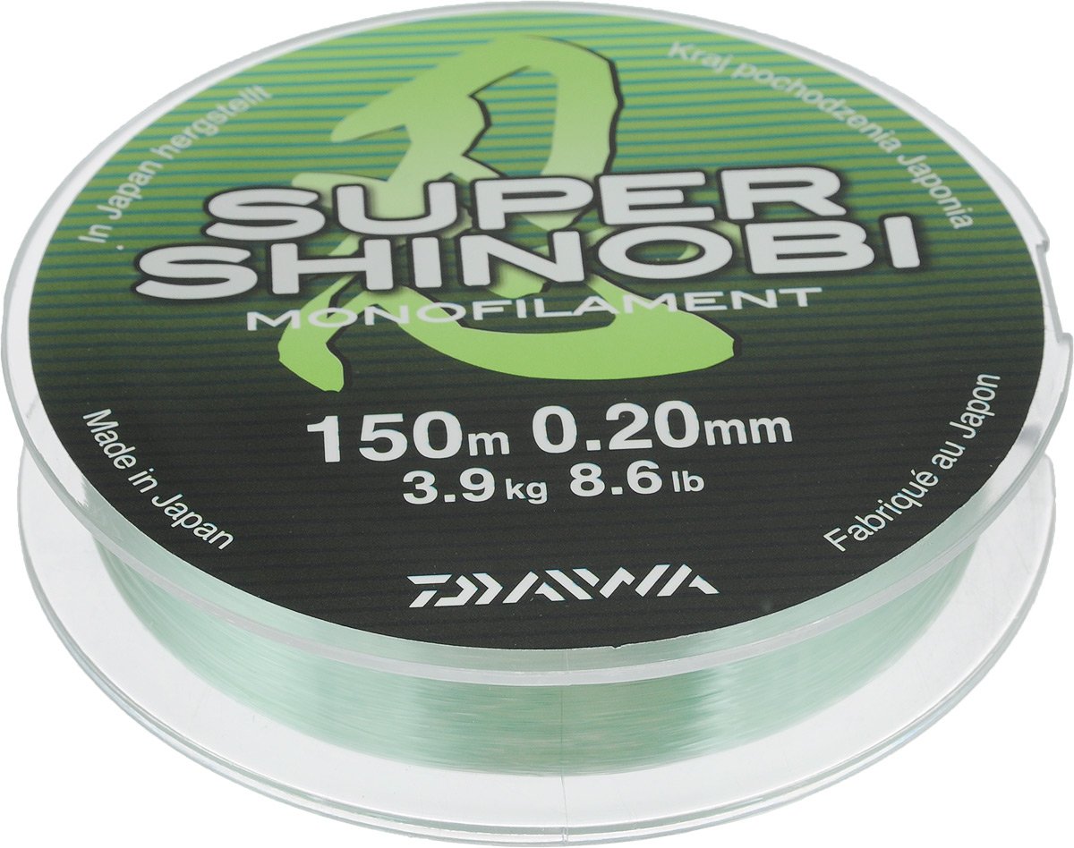 Леска Daiwa Super Shinobi, цвет: светло-зеленый, 150 м, 0,2 мм, 3,9 кг4271825 Леска Daiwa Super Shinobi, цвет: светло-зеленый, 150 м, 0,2 мм, 3,9 кг4271825Леска Daiwa Super Shinobi сплетенная из нитей обладает малым диаметром и круглым сечением, что обеспечивает превосходные характеристики абразивной устойчивости, а благодаря сверх гладкой поверхности забросы станут дальше и точнее. Специальное покрытиезначительно снижает трение и соответственно увеличивает дальность заброса.