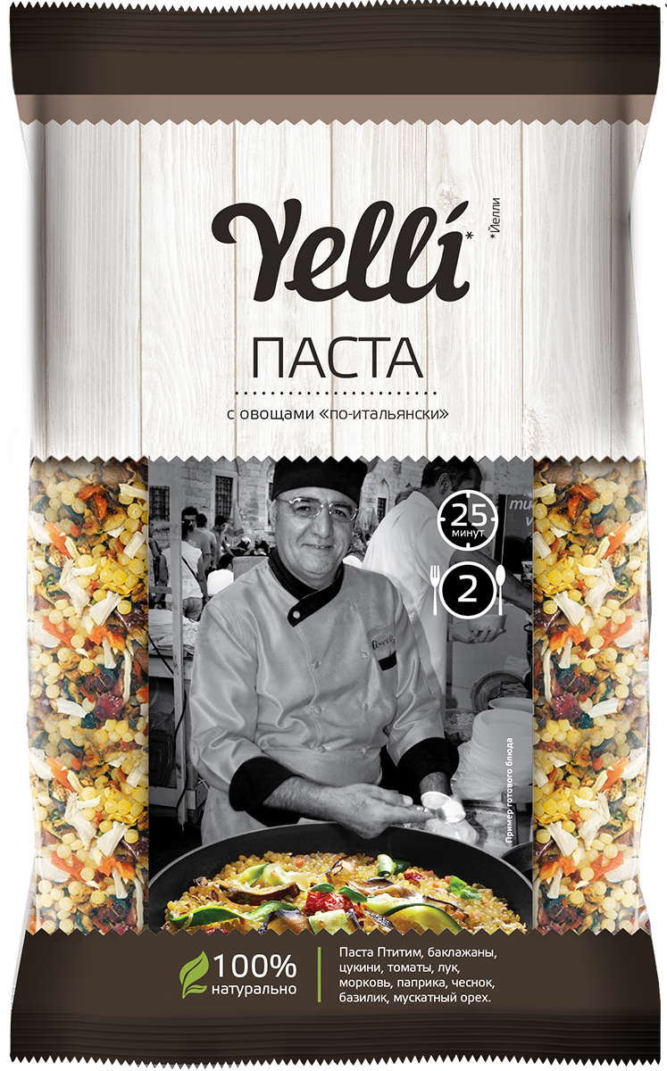 Yelli паста с овощами по-итальянски, 120 г0120710 Yelli паста с овощами по-итальянски, 120 г0120710Паста - традиционное итальянское блюдо, потрясающее своим разнообразием вкусов. В основе этого рецепта - оригинальная мелкая паста из твердых сортов пшеницы, а также овощи и специи. Пармезан дополнит это блюдо - добавьте его в конце приготовления.