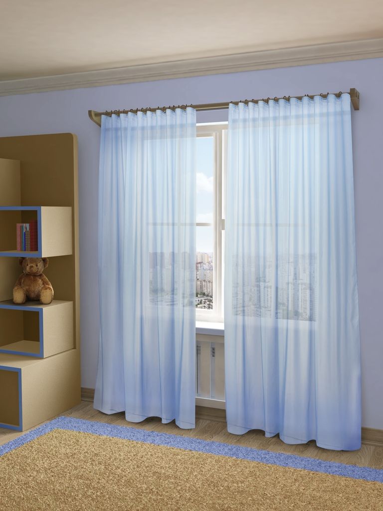 Тюль Sanpa Home Collection Пегги, на ленте, цвет: голубой, высота 280 смSVC-300 Тюль Sanpa Home Collection Пегги, на ленте, цвет: голубой, высота 280 смSVC-300Тюль Пегги нежного цвета изготовлена из микровуали. Микровуаль соединила в себе положительные качества вуали - мягкость, изысканность - и органзы - светопроницаемость, упругость. При этом микровуаль является новым, заслуживающим отдельного внимания видом ткани. Обладая удивительной тонкостью, прозрачностью, полуорганза невероятно пластична и прочна, к тому же, она не поддаётся деформации, усадке и устойчива к ультрафиолетовым лучам.Воздушная ткань привлечет к себе внимание и идеально оформит интерьер любого помещения. Тюль сделает ваш интерьер более нежным, воздушным и невесомым. Можно драпировать окно только тюлью или только портьерами, но вместе они создают идеальную композицию. Мы рекомендуем под однотонные портьеры нейтральных тонов подбирать сложносочиненную тюль, с изысканной вышивкой и орнаментом, а под портьеры с рисунком или ярких тонов - выбирать тюль с минималистичным рисунком или вообще без него.Крепление к карнизу осуществляется при помощи вшитой шторной ленты.