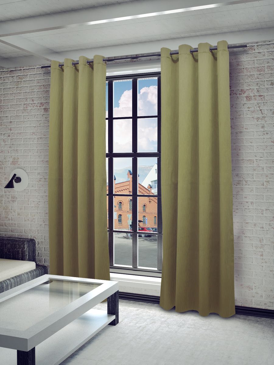 Штора Sanpa Home Collection Элисия, на люверсах, цвет: хаки, высота 280 смS03301004 Штора Sanpa Home Collection Элисия, на люверсах, цвет: хаки, высота 280 смS03301004Штора Элисия в классическом однотонном исполнении изготовлена из ткани жаккард.Жаккард - одна из дорогостоящих тканей, так как её производство трудозатратно. Своеобразный рельефный рисунок, который получается в результате сложного переплетения на плотной ткани, напоминает гобелен.Изделие оснащено металлическими люверсами для подвешивания на карниз-трубу, которые гармонично смотрятся и легко скользят по карнизу. Штора на люверсах идеально подойдет для гостиной или спальни и великолепно украсит любое окно.