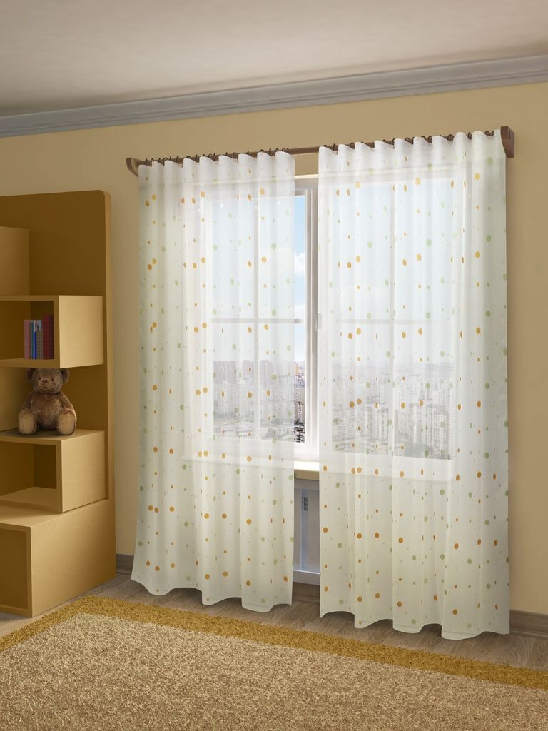 Тюль Sanpa Home Collection Джесика, на ленте, цвет: белый, оранжевый, зеленый, высота 280 см1004900000360 Тюль Sanpa Home Collection Джесика, на ленте, цвет: белый, оранжевый, зеленый, высота 280 см1004900000360Тюль Джесика нежного цвета изготовлена из вуали и жаккарда. Воздушная ткань привлечет к себе внимание и идеально оформит интерьер любого помещения. Крепление к карнизу осуществляется при помощи вшитой шторной ленты.