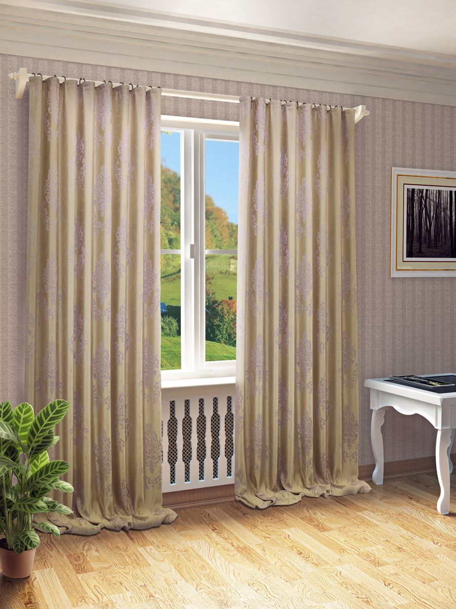 Штора Sanpa Home Collection Стефани, на ленте, цвет: сиреневый, высота 260 см19201 Штора Sanpa Home Collection Стефани, на ленте, цвет: сиреневый, высота 260 см19201Штора Стефани с оригинальным узором изготовлена из ткани жаккард.Жаккард - одна из дорогостоящих тканей, так как её производство трудозатратно. Своеобразный рельефный рисунок, который получается в результате сложного переплетения на плотной ткани, напоминает гобелен.Крепление к карнизу осуществляется при помощи вшитой шторной ленты.