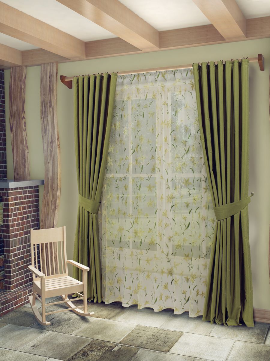 Комплект штор Sanpa Home Collection Лили, на ленте, цвет: зеленый, высота 260 см1004900000360 Комплект штор Sanpa Home Collection Лили, на ленте, цвет: зеленый, высота 260 см1004900000360Комплект штор Лили, великолепно украсит любое окно. Комплект состоит из тюля, двух штор и двух подхватов. Оригинальный рисунок и приятная цветовая гамма привлекут к себе внимание и органично впишутся в интерьер помещения. Этот комплект будет долгое время радовать вас и вашу семью!В комплект входит: Тюль: 1 шт. Размер (Ш х В): 400 см х 260 см. Штора: 2 шт. Размер (Ш х В): 170 см х 260 см.Подхват: 2 шт.