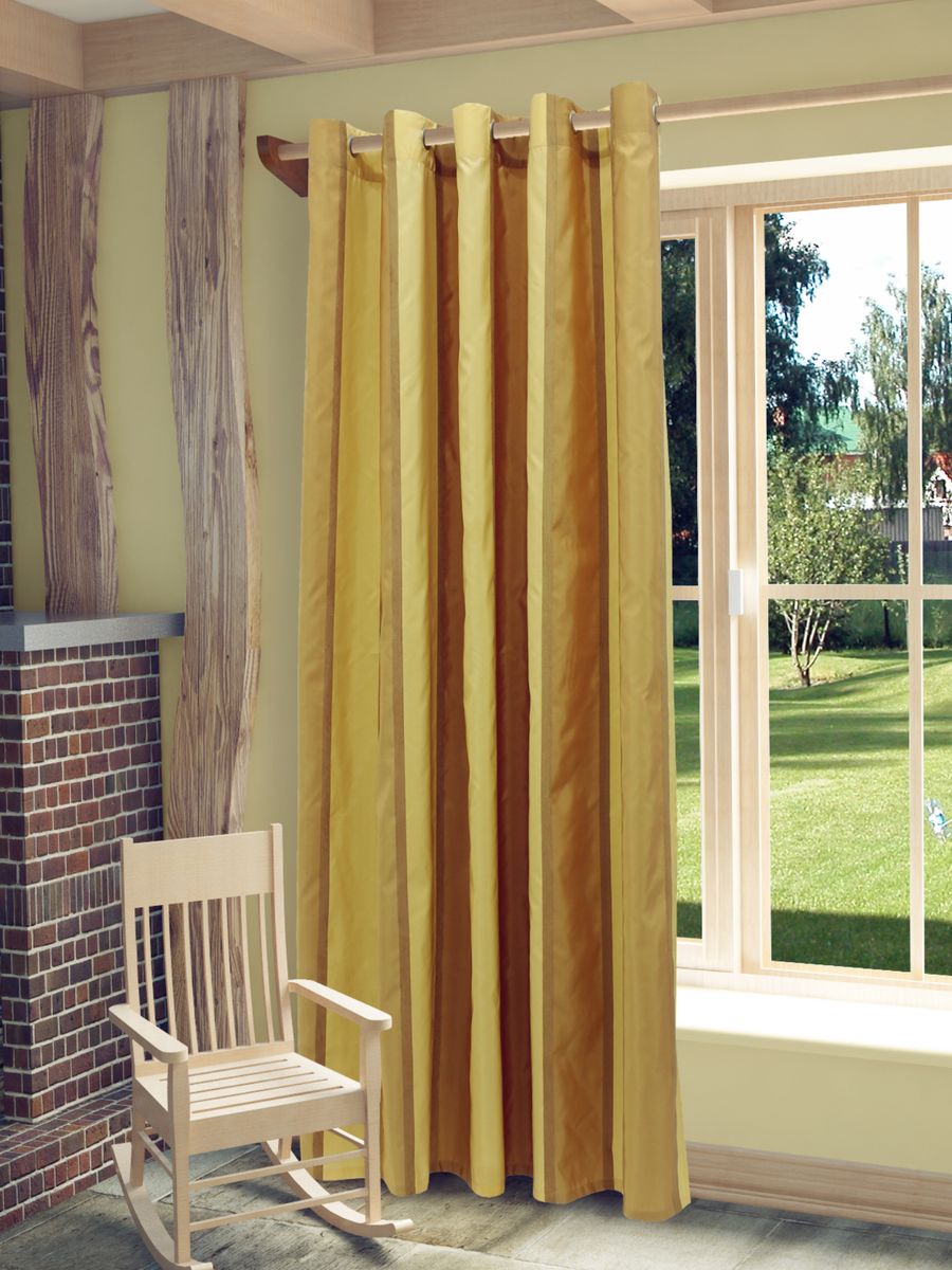 Штора Sanpa Home Collection Иветта, на люверсах, цвет: золотистый, коричневый, высота 260 смS03301004 Штора Sanpa Home Collection Иветта, на люверсах, цвет: золотистый, коричневый, высота 260 смS03301004Штора Иветта изготовлена из тафты и шенилла.Шторы - неотъемлемая часть интерьера и грамотно подобранная ткань подчеркнёт индивидуальность вашего интерьера, добавит уюта и комфорта.Изделие оснащено металлическими люверсами для подвешивания на карниз-трубу, которые гармонично смотрятся и легко скользят по карнизу. Штора на люверсах идеально подойдет для гостиной или спальни и великолепно украсит любое окно.