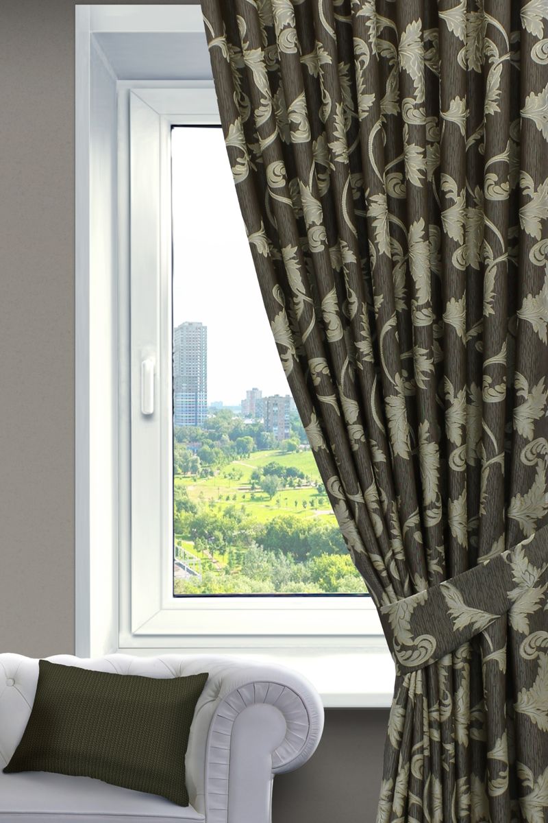 Штора Sanpa Home Collection Дебора, на ленте, цвет: золотой, коричневый, высота 260 см1004900000360 Штора Sanpa Home Collection Дебора, на ленте, цвет: золотой, коричневый, высота 260 см1004900000360Штора Дебора с оригинальным узором изготовлена из ткани жаккард.Жаккард - одна из дорогостоящих тканей, так как её производство трудозатратно. Своеобразный рельефный рисунок, который получается в результате сложного переплетения на плотной ткани, напоминает гобелен.Крепление к карнизу осуществляется при помощи вшитой шторной ленты.