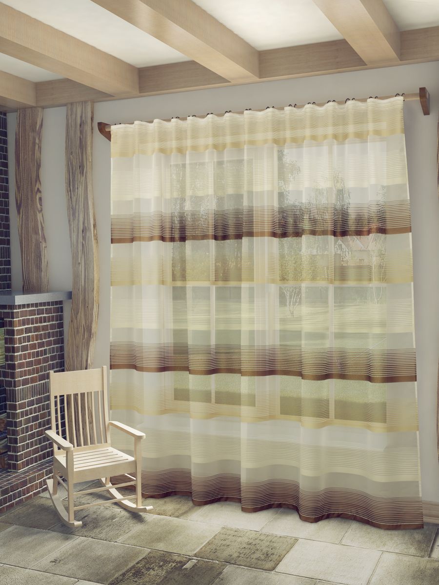 Тюль Sanpa Home Collection Лучиана, на ленте, цвет: белый, коричневый, высота 255 см19201 Тюль Sanpa Home Collection Лучиана, на ленте, цвет: белый, коричневый, высота 255 см19201Тюль Лучиана нежного цвета изготовлена из высококачественных материалов. Воздушная ткань привлечет к себе внимание и идеально оформит интерьер любого помещения. Тюль сделает ваш интерьер более нежным, воздушным и невесомым. Можно драпировать окно только тюлью или только портьерами, но вместе они создают идеальную композицию. Мы рекомендуем под однотонные портьеры нейтральных тонов подбирать сложносочиненную тюль, с изысканной вышивкой и орнаментом, а под портьеры с рисунком или ярких тонов - выбирать тюль с минималистичным рисунком или вообще без него.Крепление к карнизу осуществляется при помощи вшитой шторной ленты.