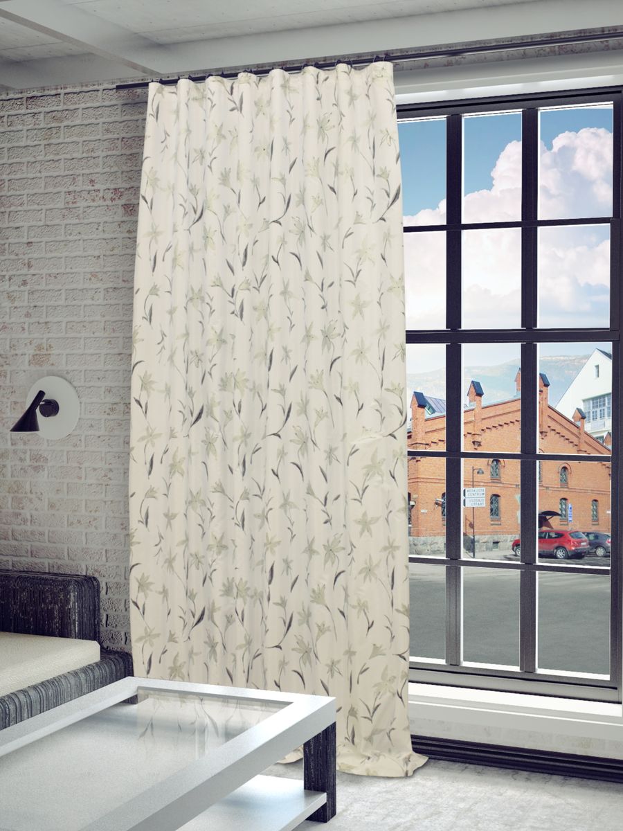 Штора Sanpa Home Collection Антия, на ленте, цвет: белый, серый, высота 280 см956251325 Штора Sanpa Home Collection Антия, на ленте, цвет: белый, серый, высота 280 см956251325Штора Антия с оригинальным узором изготовлена из тафты.Тафта - разновидность глянцевой плотной тонкой ткани полотняного переплетения из туго скрученных нитей шёлка, хлопка или синтетических органических полимеров (химические волокна).Крепление к карнизу осуществляется при помощи вшитой шторной ленты.