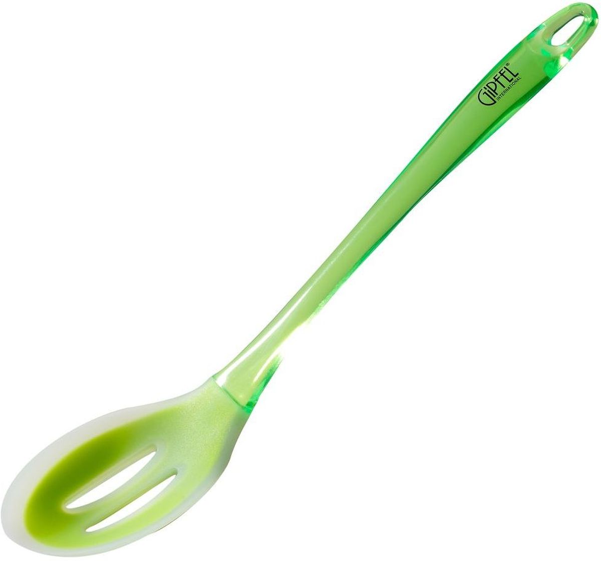 Ложка кулинарная Gipfel Diva, с прорезями, цвет: зеленый, длина 32,5 см94672 Ложка кулинарная Gipfel Diva, с прорезями, цвет: зеленый, длина 32,5 см94672Посуда Gipfel изготовлена только из качественных, экологически чистых материалов. Также уделяется особое внимание дизайну продукции, способному удовлетворять вкусы даже самых взыскательных покупателей. Сталь 8/10, из которой изготавливается посуда и аксессуары Gipfel, является уникальной. Она отличается высокими эксплуатационными характеристиками и крайне устойчива к физическим воздействиям. Сложно найти более подходящий для создания качественной кухонной посуды материал. Отличительной чертой металлической посуды, выполненной из подобной стали, является характерный сероватый оттенок поверхности и особый блеск. Это позволяет приготовить более здоровую пищу.