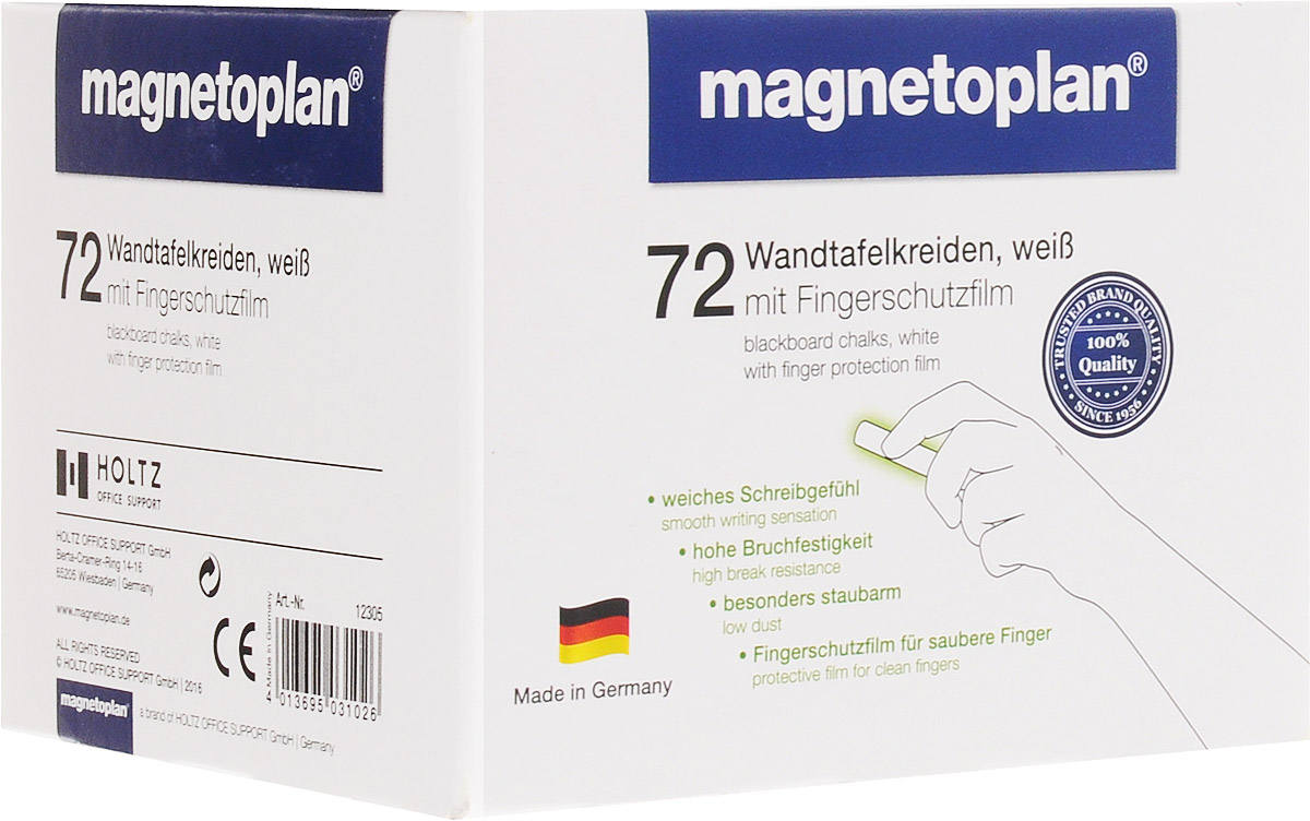 Мел школьный белый Magnetoplan, 72 шт0775B001 Мел школьный белый Magnetoplan, 72 шт0775B001Школьный мел Atla Konvex белого цвета предназначен для письма и рисования на школьных досках, асфальте и бетоне. Мел легко и мягко пишет, оставляя четкий след. Комплект содержит 72 мелка. Характеристики:Размер мелка: 8,5 см х 1 см х 1 см. Размер упаковки: 15,5 см х 8,5 см х 8 см.