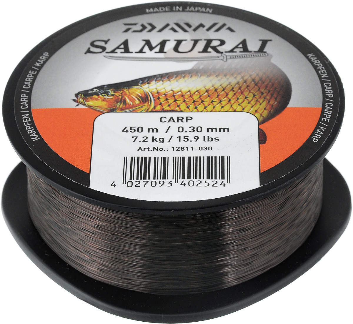 Леска Daiwa Samurai Carp, цвет: камуфляж, 450 м, 0,3 мм, 7,2 кг4271825 Леска Daiwa Samurai Carp, цвет: камуфляж, 450 м, 0,3 мм, 7,2 кг4271825Популярная леска Daiwa Samurai Carp применяется для ловли разнообразной рыбы. Изготовлена из прочного нейлона согласновысоким стандартам качества. Леска сочетает в себе великолепное соотношение цены и качества.