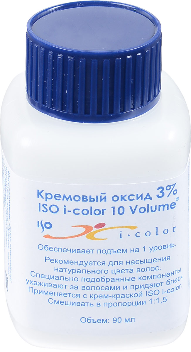ISO Оксид 3% I.Color 10 Volume - , 90 мл6405 ISO Оксид 3% I.Color 10 Volume - , 90 мл6405Обеспечивает подъем на 1 уровень. Рекомендуется для насыщения натурального цвета волос и для применения с любой техникой окрашивания, для которой требуется оксид 3%. Специально подобранные компоненты кремового оксида ухаживают за волосами и придают блеск.