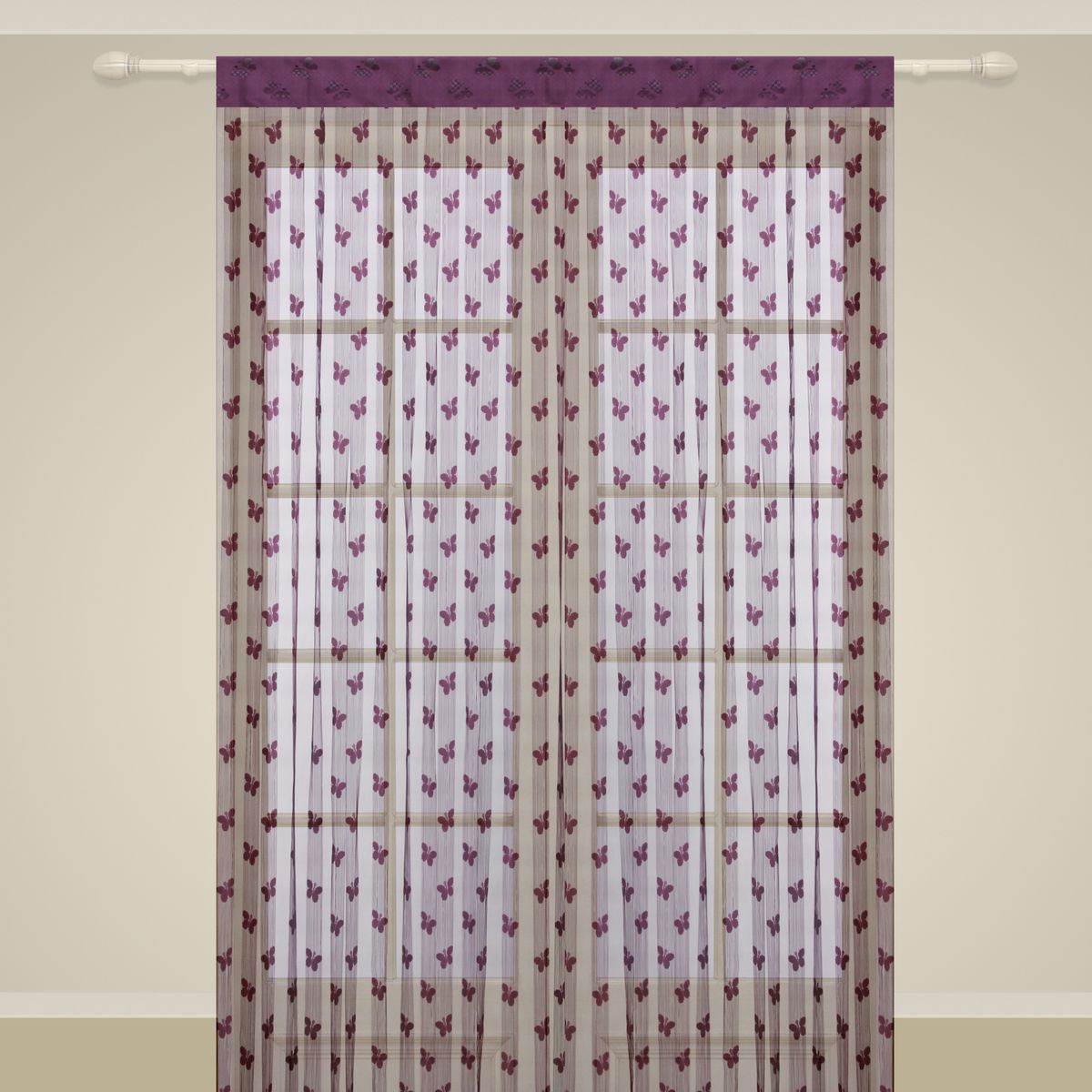 Штора нитяная Sanpa Home Collection, на ленте, цвет: лаванда, высота 290 смGC220/05 Штора нитяная Sanpa Home Collection, на ленте, цвет: лаванда, высота 290 смGC220/05Штора нитяная Sanpa Home Collection, выполненная из текстиля, подходит как для зонирования пространства, так и для декорации окна, как самостоятельное решение или дополнение к шторам. Такая штора великолепно дополнит интерьер вашего дома и станет отличным дизайнерским решением.