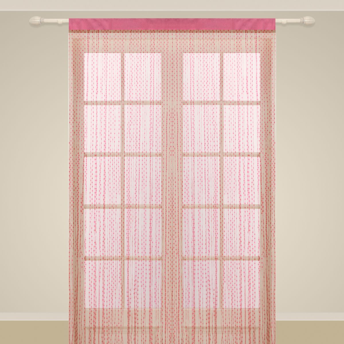 Штора нитяная Sanpa Home Collection, на ленте, цвет: фуксия, высота 290 смBH-UN0502( R) Штора нитяная Sanpa Home Collection, на ленте, цвет: фуксия, высота 290 смBH-UN0502( R)Штора нитяная Sanpa Home Collection, выполненная из текстиля, подходит как для зонирования пространства, так и для декорации окна, как самостоятельное решение или дополнение к шторам. Такая штора великолепно дополнит интерьер вашего дома и станет отличным дизайнерским решением.
