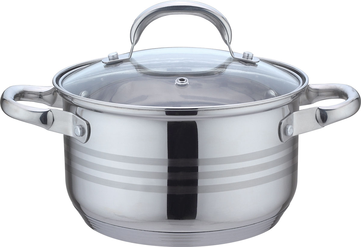 Кастрюля Bekker De Luxe, с крышкой, 2,7 л. BK-174754 009312 Кастрюля Bekker De Luxe, с крышкой, 2,7 л. BK-174754 009312Диаметр 18 см / 2,7 л, ручки из нержавеющей стали, поверхность зеркальная с матовой полосой, мерная шкала на внутренней стенке, капсулированное дно, стеклянная крышка. Толщина стенки 0,5 мм, дна 4,0 мм. Подходит для индукционных плит и чистки в посудомоечной машине. Состав: нержавеющая сталь.