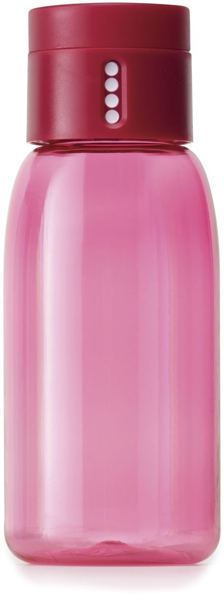 Бутылка для воды Joseph Joseph Dot, цвет: розовый, 400 млVT-1520(SR) Бутылка для воды Joseph Joseph Dot, цвет: розовый, 400 млVT-1520(SR)Бутылка для воды Joseph Joseph Dot- уникальная бутылка, которая поможет вам контролировать ежедневное потребление воды. Инновационная крышка со счетчиком запомнит каждое наполнение бутылки в течение дня. Просто закрутите крышку до появления точки, а для питья используйте верхнюю крышку. Новая точка появится каждый раз, когда бутылка заново заполнена и крышка закручена. Из гладкого литого носика бутылки удобно пить, а широкое горлышко идеально для насыпания льда и мытья. Герметичная крышка надежно защитит содержимое от вытекания. Бутылка изготовлена из экологичного и ударопрочного материала Tritan.Объем - 400 мл.