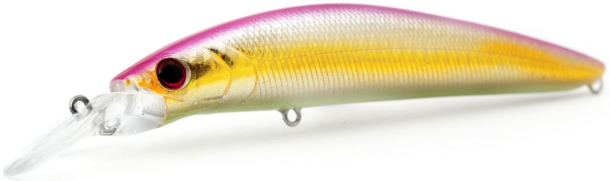 Воблер плавающий Atemi Dinamic, цвет: pink shad, длина 12,5 см, вес 24 г, заглубление 1,7 м513-00110 Воблер плавающий Atemi Dinamic, цвет: pink shad, длина 12,5 см, вес 24 г, заглубление 1,7 м513-00110ПриманкаAtemi Dinamic превосходна для ловли рыбы, если ее забрасывать вверх по течению, только обеспечивайте скорость проводки немного быстрее, чем скорость течения. Она также хорошо работает при ловле рыбы против течения, проводите приманку по более глубоким местам, там, где чаще стоят в засаде более крупные экземпляры. Для озер и водохранилищ, Atemi Dinamic является наилучшей приманкой как для троллинга, так и для ловли в заброс.Заглубление: 1,7 м.