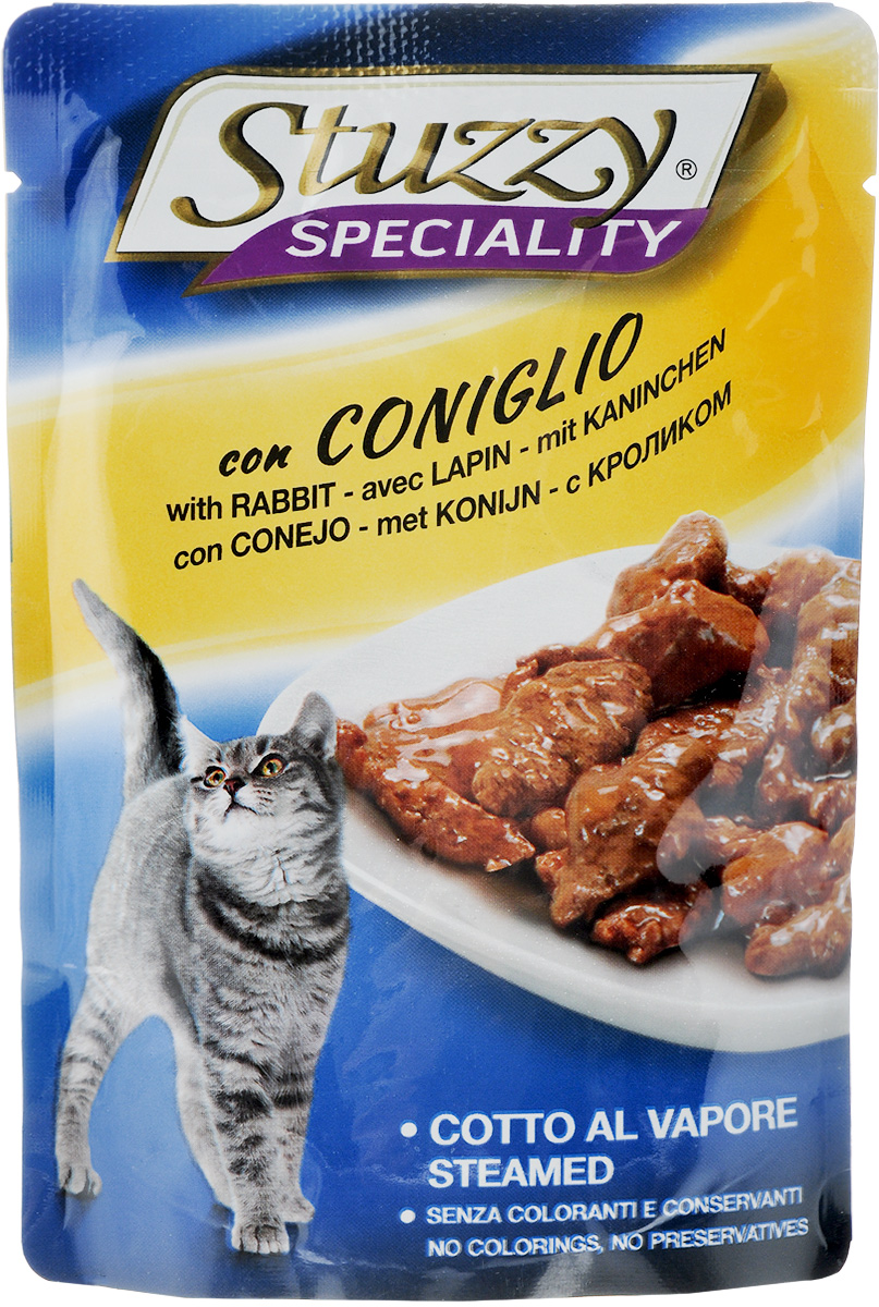 Консервы для кошек Stuzzy Speciality, с кроликом, 100 г0120710 Консервы для кошек Stuzzy Speciality, с кроликом, 100 г0120710Stuzzy Speciality - это полнорационный корм для взрослых кошек. Корм обогащен таурином и витамином Е для поддержания правильной работы сердца и иммунной системы. А также инулином, способствующим всасыванию питательных веществ, и биотином, делающим шерсть блестящей и шелковистой, и поддерживающим здоровое состояние кожных покровов. Корм приготовлен на пару, не содержит усилителей вкуса, красителей и консервантов. Товар сертифицирован.