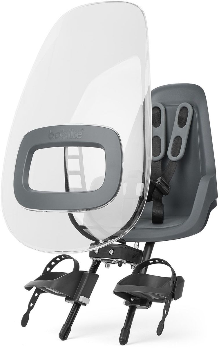 Ветровое стекло для велокресел Bobike Windscreen One +, цвет: серый162 Ветровое стекло для велокресел Bobike Windscreen One +, цвет: серый162Ветровое стекло Bobike One+ сделано из крепкого, ударопрочного и полностью прозрачного пластика. Его привлекательный дизайн и цветовые акценты отлично сочетаются с вашим велокреслом Bobike One Mini. Ветровое стекло регулируется по наклону и обеспечивает полную защиту ребёнка от ветра и дождя. Вы можете установить лобовое стекло прямо в крепёж велокресла. Система крепления Click & Go позволяет быстро и без инструментов установить и снять стекло, а так же переставить его между разными велокреслами.- Для велокресел Bobike;- Ударопрочная конструкция;- Система Click & Go;- Регулируемый наклон стекла;- Совместимо с велокреслами Bobike One Mini;- Установка без инструментов;- Голландский дизайн; - Сделано в Европе.