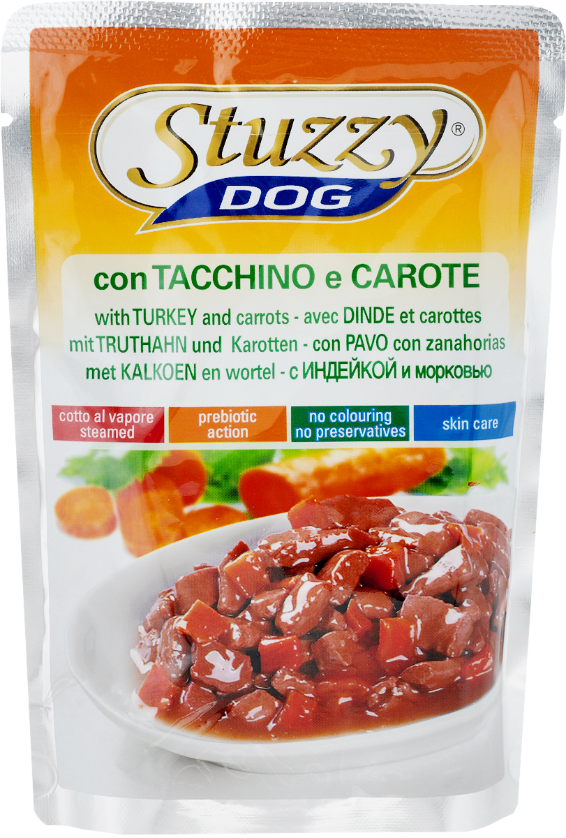 Консервы для взрослых собак Stuzzy Dog, индейка с морковью в соусе, 100 г0120710 Консервы для взрослых собак Stuzzy Dog, индейка с морковью в соусе, 100 г0120710Консервы для взрослых собак Stuzzy Dog - полнорационный продукт, который подходит для ежедневного кормления вашего животного.Консервы Stuzzy это аппетитные вкусы без усилителей, красителей и консервантов.Корм обогащен таурином и витамином Е для поддержания правильной работы сердца и иммунной системы. А также инулином, способствующим всасыванию питательных веществ, и биотином, делающим шерсть блестящей и шелковистой и поддерживающим здоровое состояние кожных покровов.Консервы имеют аппетитный вид, удивительный аромат и приятный вкус, который понравитсяпитомцу! Товар сертифицирован.