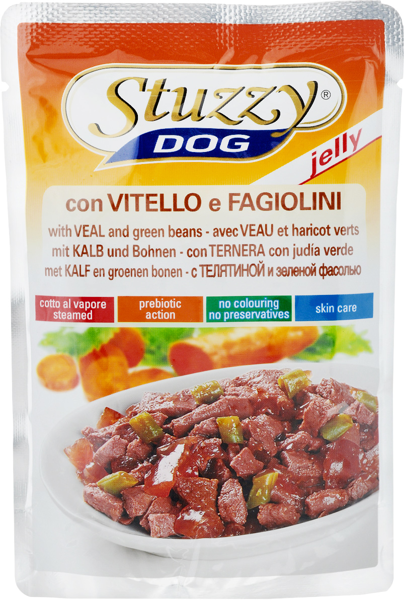 Консервы для взрослых собак Stuzzy Dog, телятина с фасолью в желе, 100 г0120710 Консервы для взрослых собак Stuzzy Dog, телятина с фасолью в желе, 100 г0120710Консервы для взрослых собак Stuzzy Dog - полнорационный продукт, который подходит для ежедневного кормления вашего животного.Консервы Stuzzy это аппетитные вкусы без усилителей, красителей и консервантов.Корм обогащен таурином и витамином Е для поддержания правильной работы сердца и иммунной системы. А также инулином, способствующим всасыванию питательных веществ, и биотином, делающим шерсть блестящей и шелковистой и поддерживающим здоровое состояние кожных покровов.Консервы имеют аппетитный вид, удивительный аромат и приятный вкус, который понравится питомцу! Товар сертифицирован.