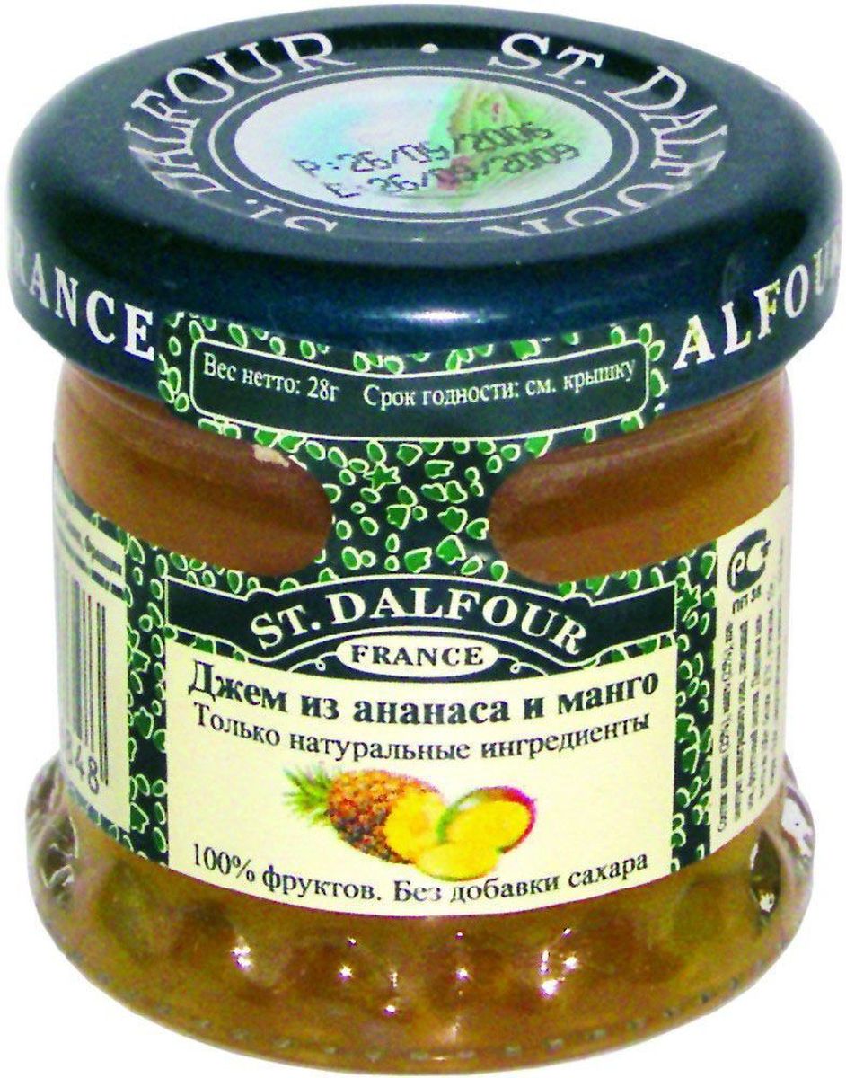 St.Dalfour Джем Ананас и Манго, 28 г0120710 St.Dalfour Джем Ананас и Манго, 28 г0120710Без добавления сахара, консервантов, искусственных ароматизаторов и красителей. Содержит только натуральные ингредиенты.